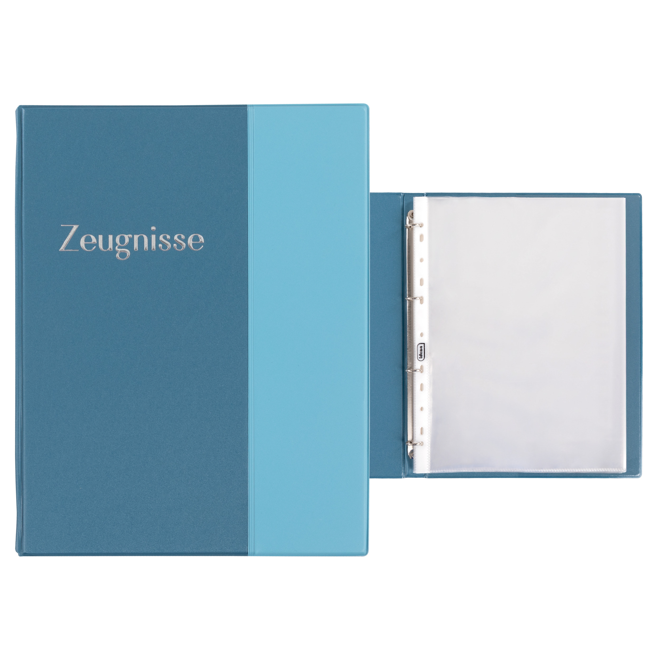 Zeugnismappe / Zeugnisringbuch / A4 / mit 10 Hüllen / Farbe: pastell blau