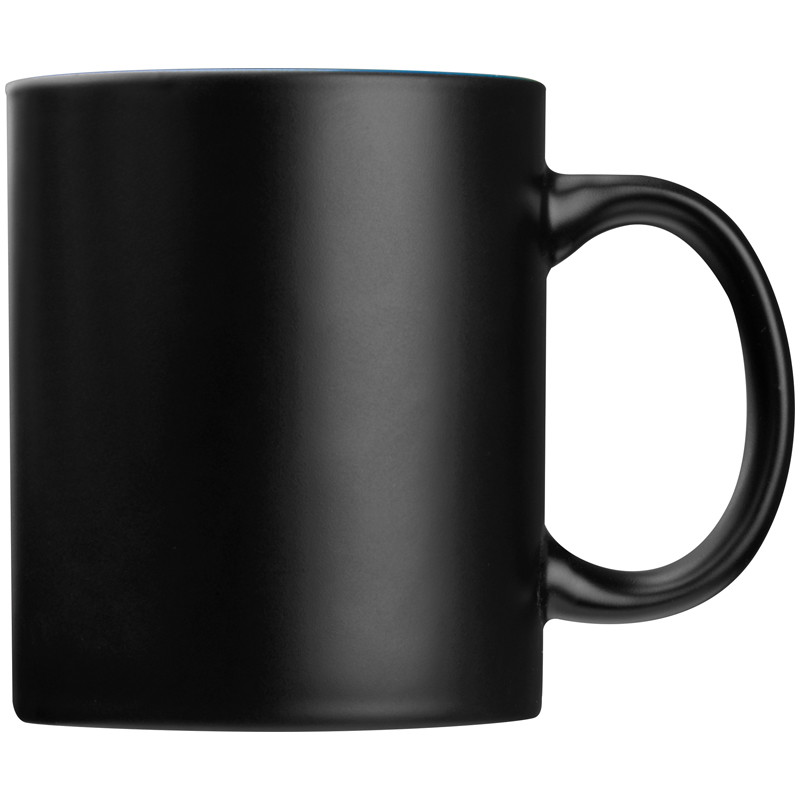 Keramiktasse mit Gravur / Kaffeetasse / 300 ml / Farbe: schwarz-grau