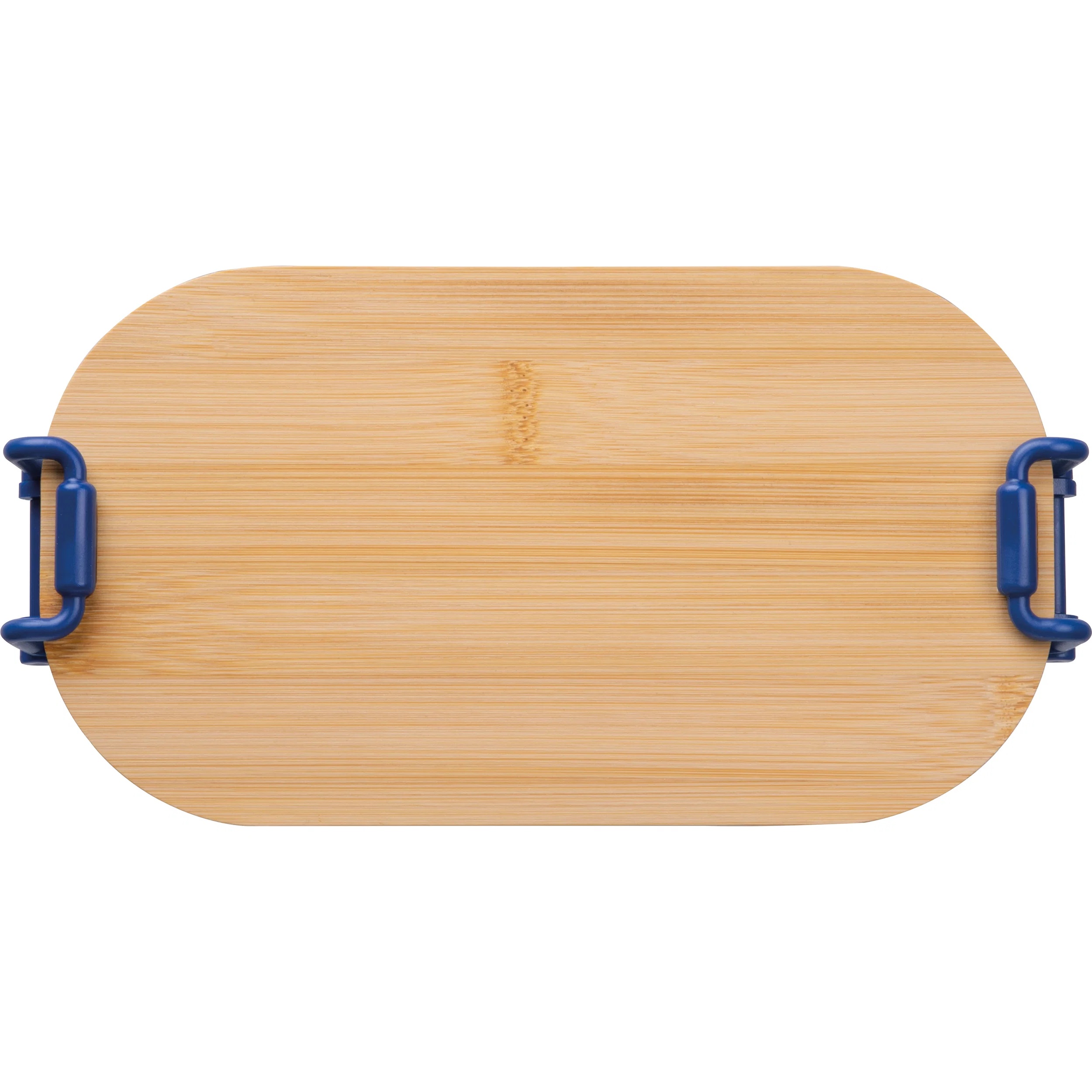 Brotdose mit Gravur / Lunchbox / mit Bambusdeckel und Bügelverschluss / blau