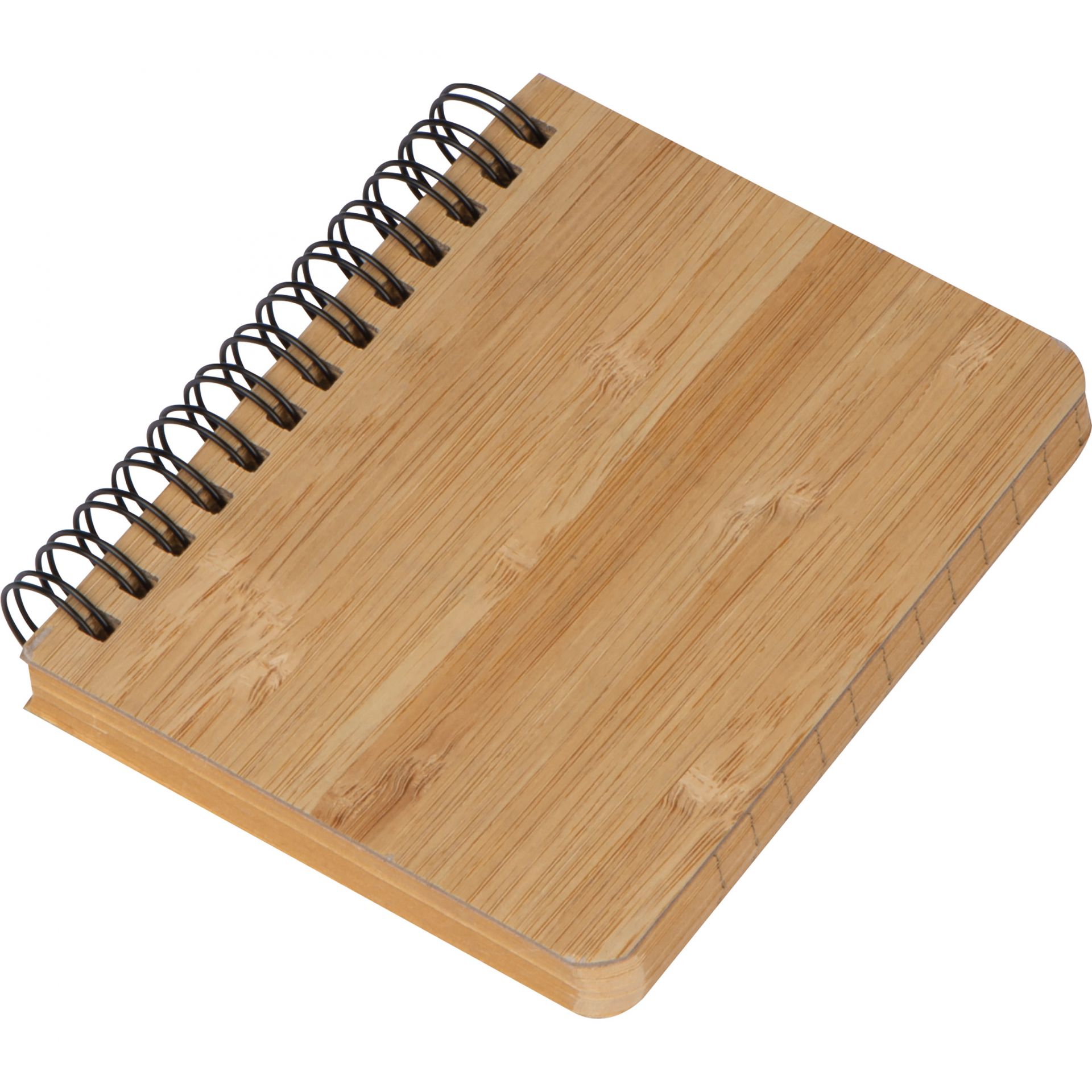 Kleines Notizbuch mit Gravur / Spirallbindung und Bambuscover / 160 S. ca. A7+