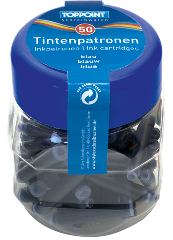 50 Füllerpatronen Patronen für Füller blau