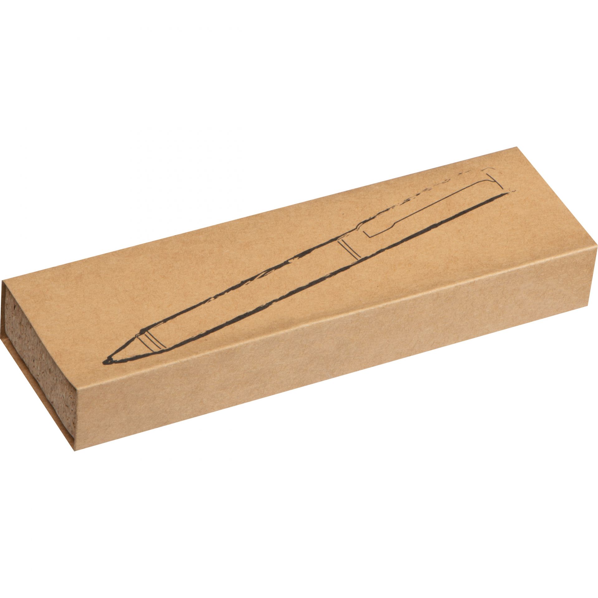 Drehkugelschreiber / aus Metall mit Korkummantelung und Kork-Etui