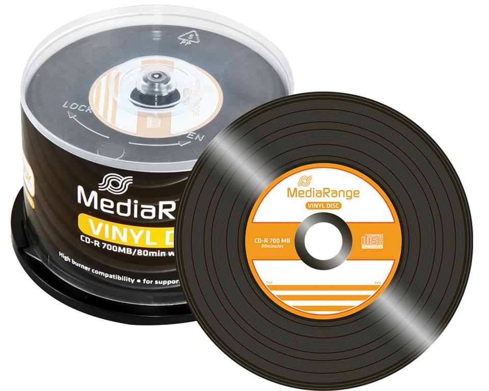 50 MediaRange Rohlinge vinyl black CD-R 52x