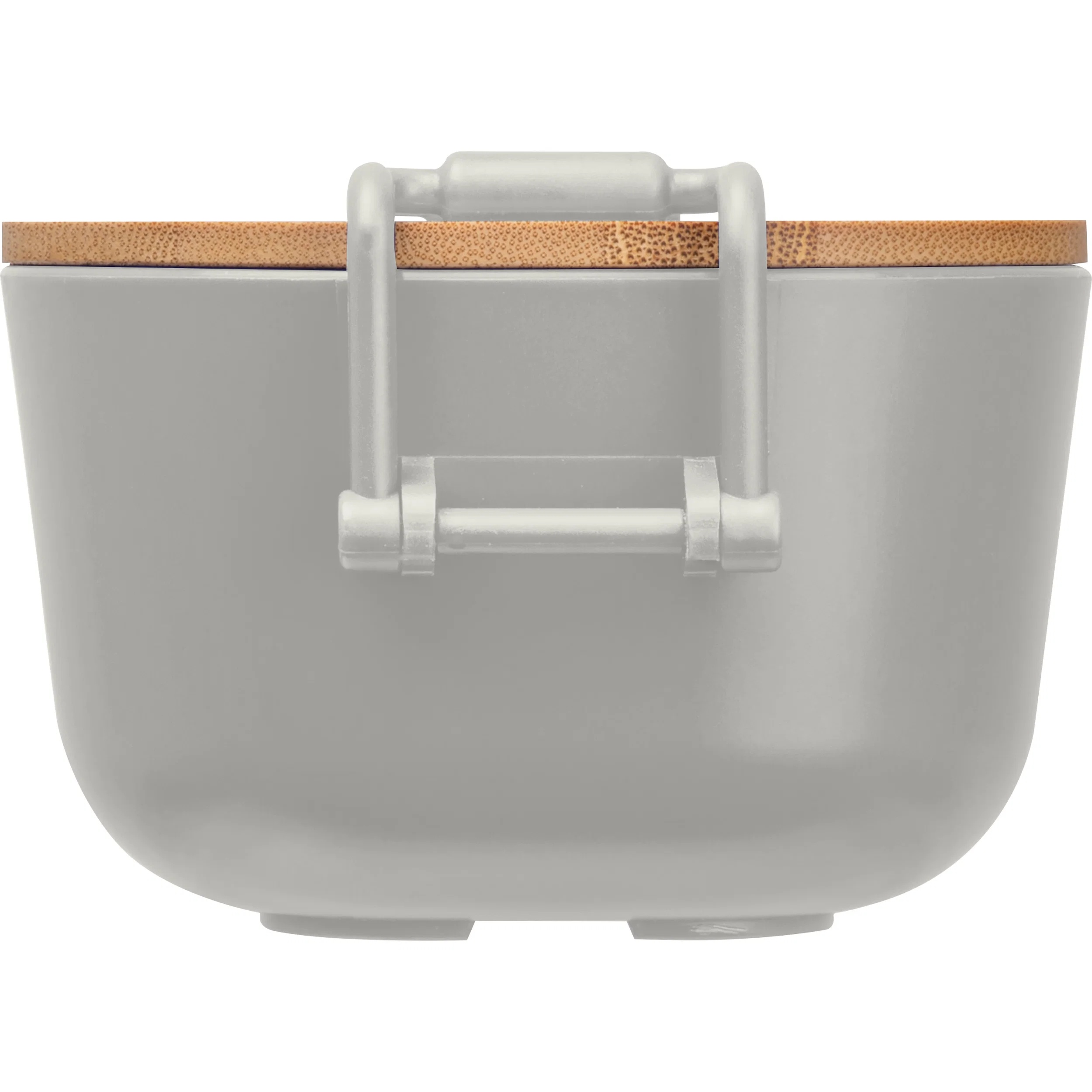 Brotdose mit Gravur / Lunchbox / mit Bambusdeckel und Bügelverschluss / grau