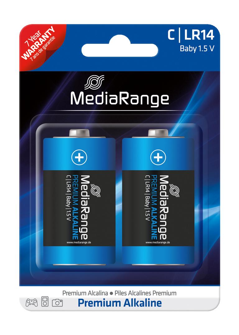 10 (5x 2) MediaRange Premium Alkaline Batterien Baby C LR14 1.5V