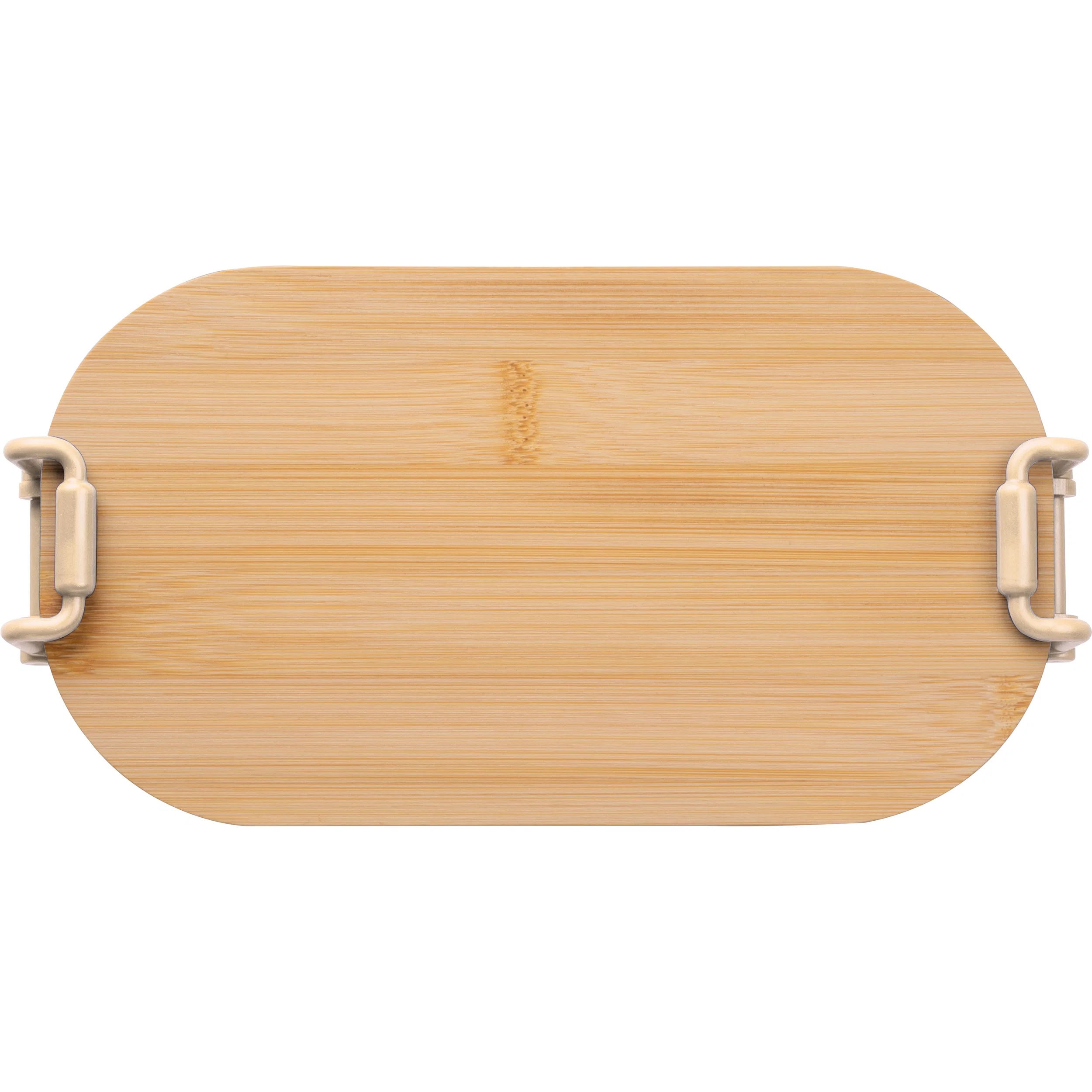 Brotdose mit Gravur / Lunchbox / mit Bambusdeckel und Bügelverschluss / beige