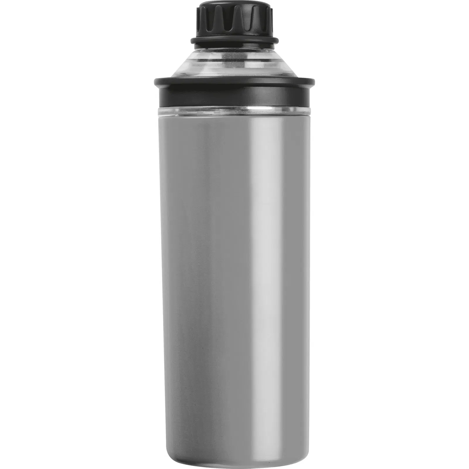 Doppelwandige Edelstahl Trinkflasche mit Gravur / 500ml / Farbe grau