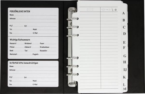 Telefonbuch Adressbuch Adressringbuch ca. 15,0 x 22,0cm mit Register