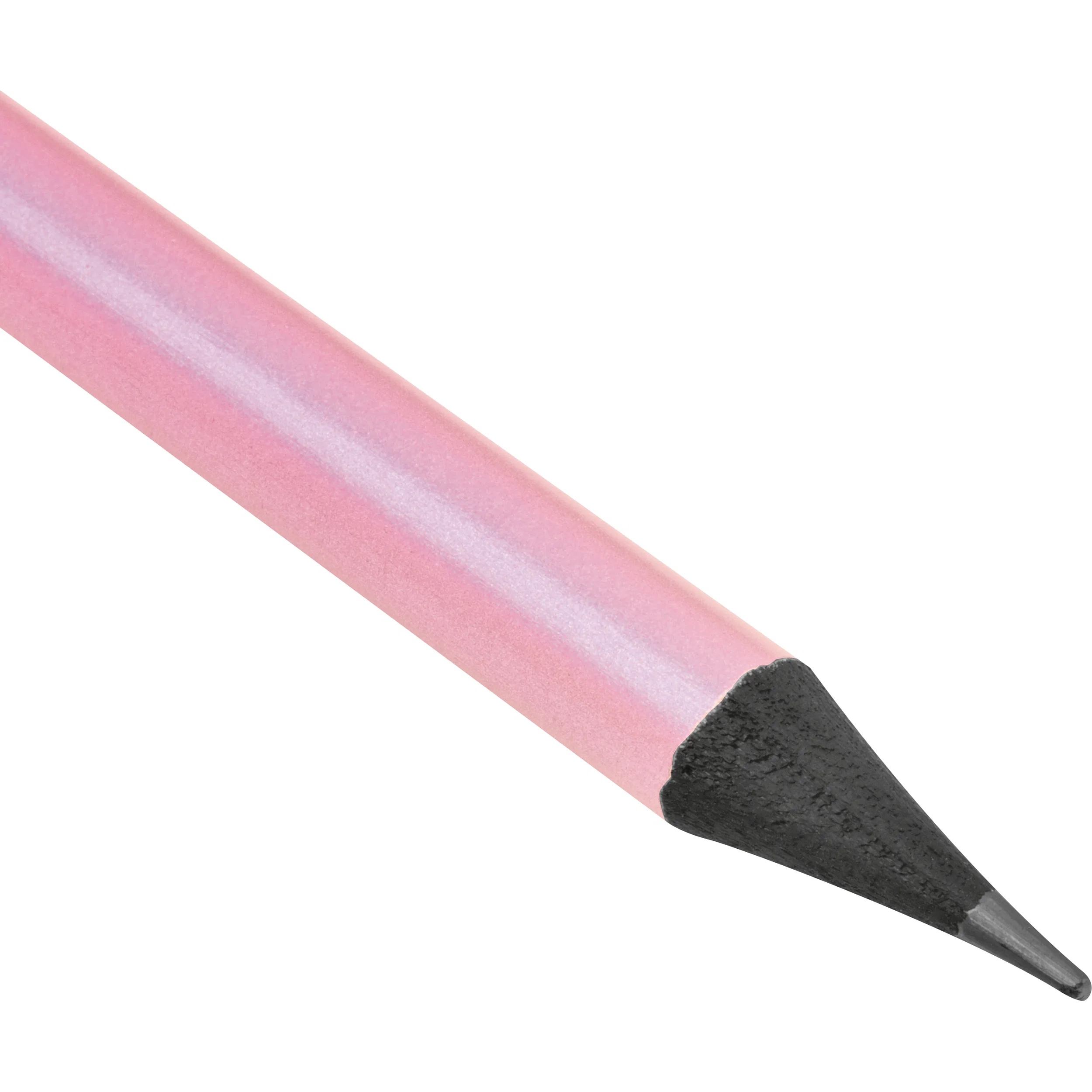 10 Bleistifte mit Gravur / mit Radierer / HB / Farbe: metallic-pink