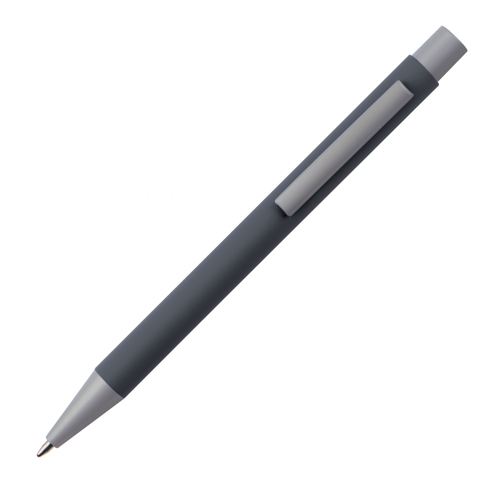 10x Kugelschreiber / aus Metall mit rubber finish Oberfläche / Farbe: anthrazit