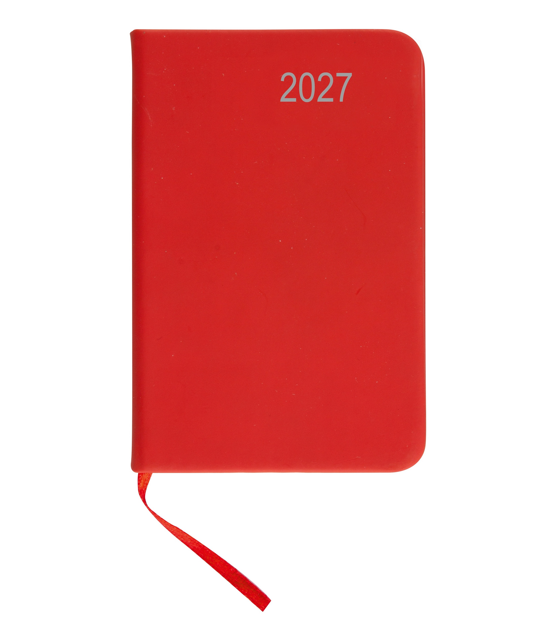 Taschenkalender 2027 / ca DIN A7 / mit PU Einband / Farbe: rot