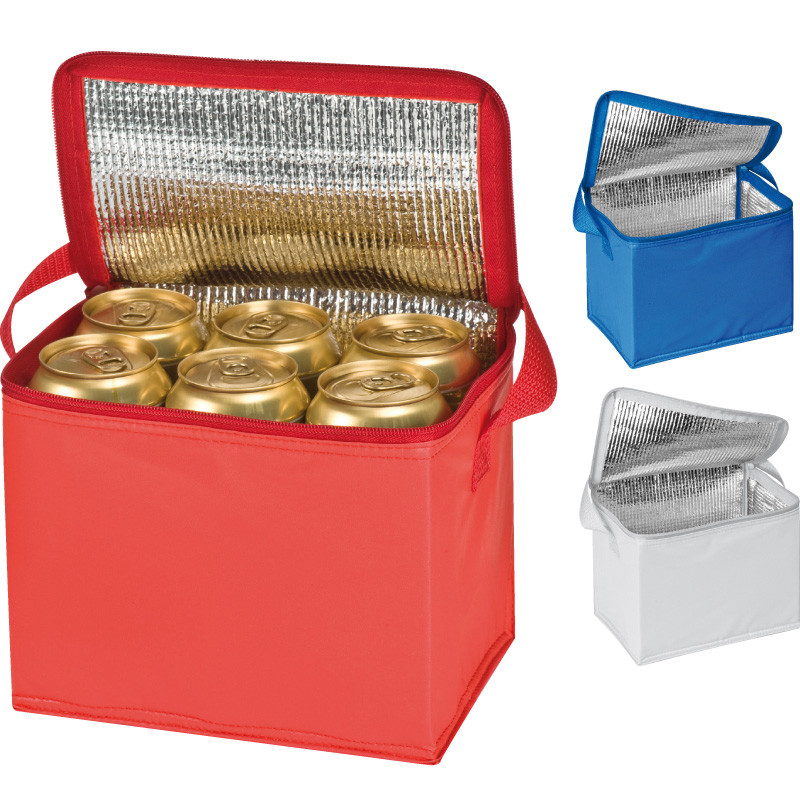 3x Kühltasche für 6 Dosen à 0,5l / Farbe: je 1x blau, rot und weiß