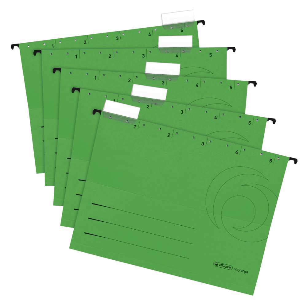5 Herlitz Hängemappen / DIN A4 / Kraftkarton 230g/m² / Farbe: grün