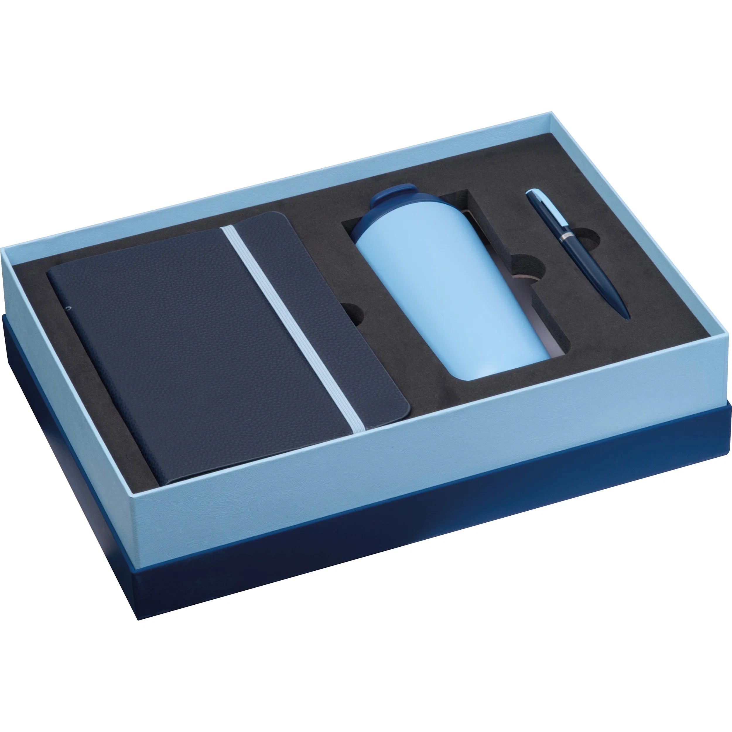Geschenk-Set "Ferraghini" mit Notizbuch, Trinkbecher, Kugelschreiber mit Gravur