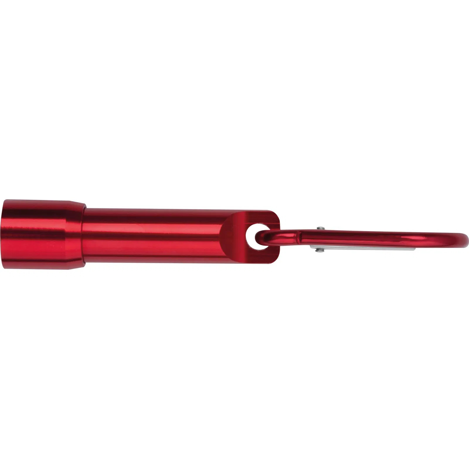 Mini-Taschenlampe mit Gravur / aus Metall / mit Karabinerhaken / Farbe: rot