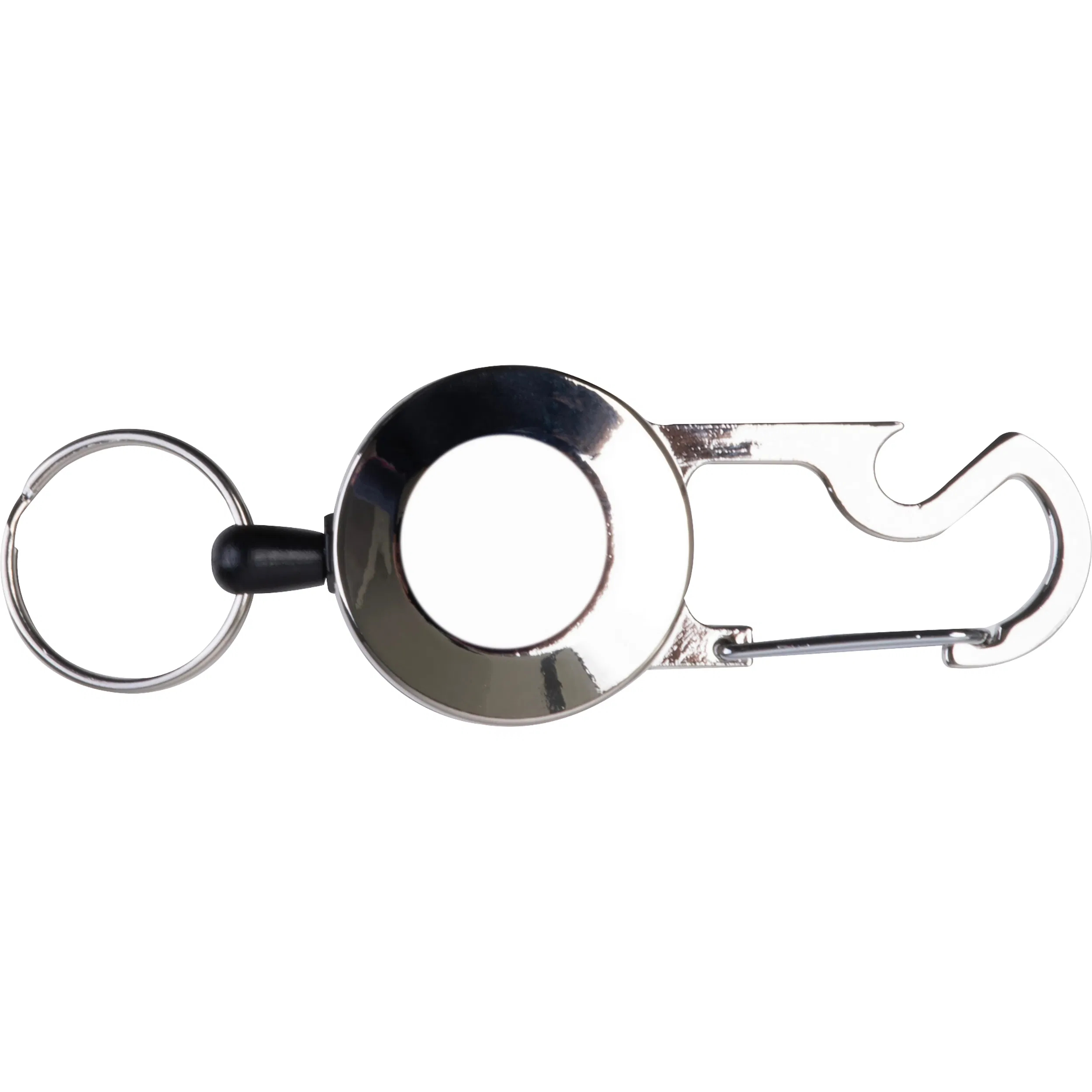 Ausziehbarer Schlüsselanhänger mit Gravur / aus Metall / Karabiner mit Öffner