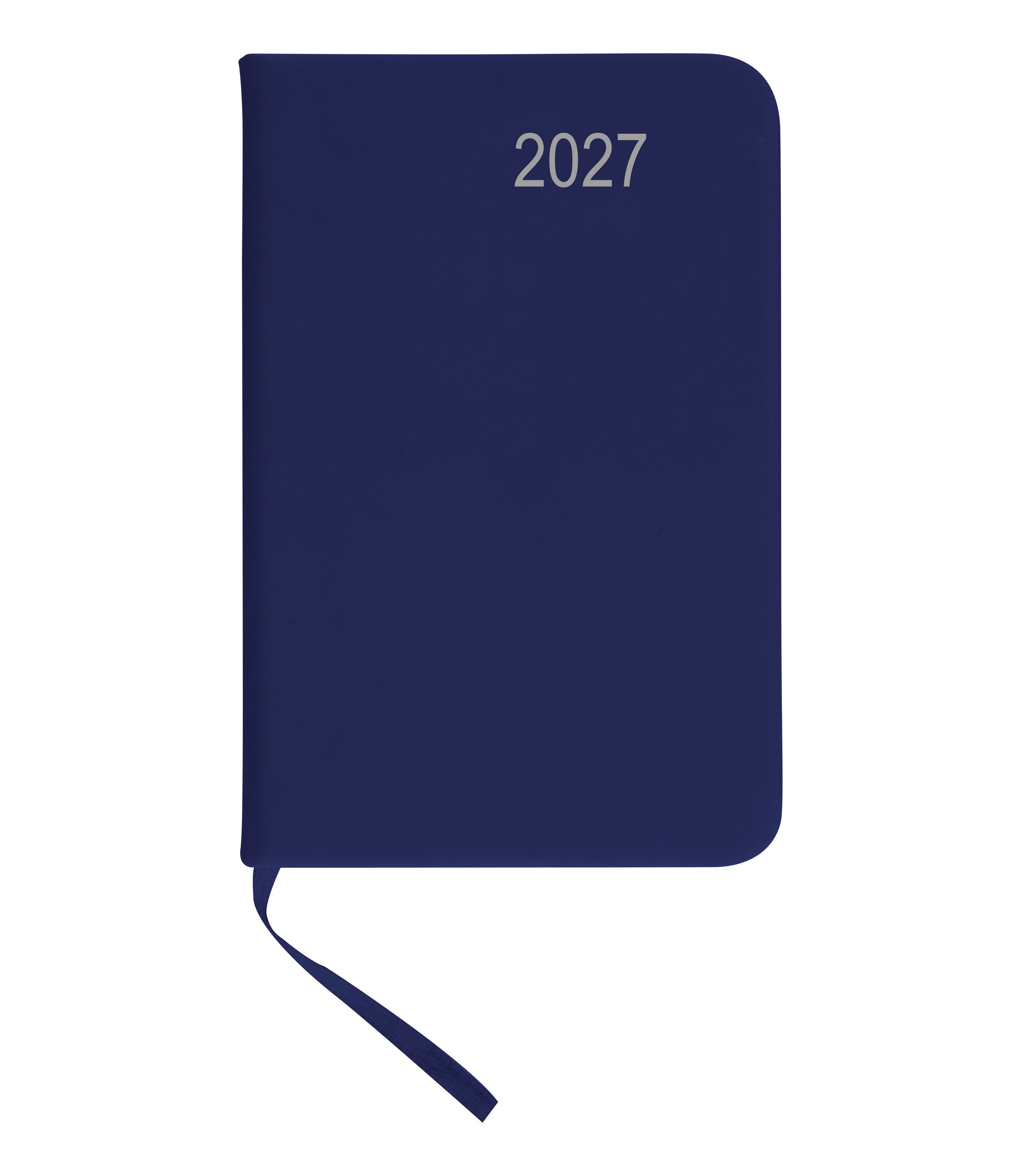 Taschenkalender 2027 / ca DIN A7 / mit PU Einband / Farbe: blau