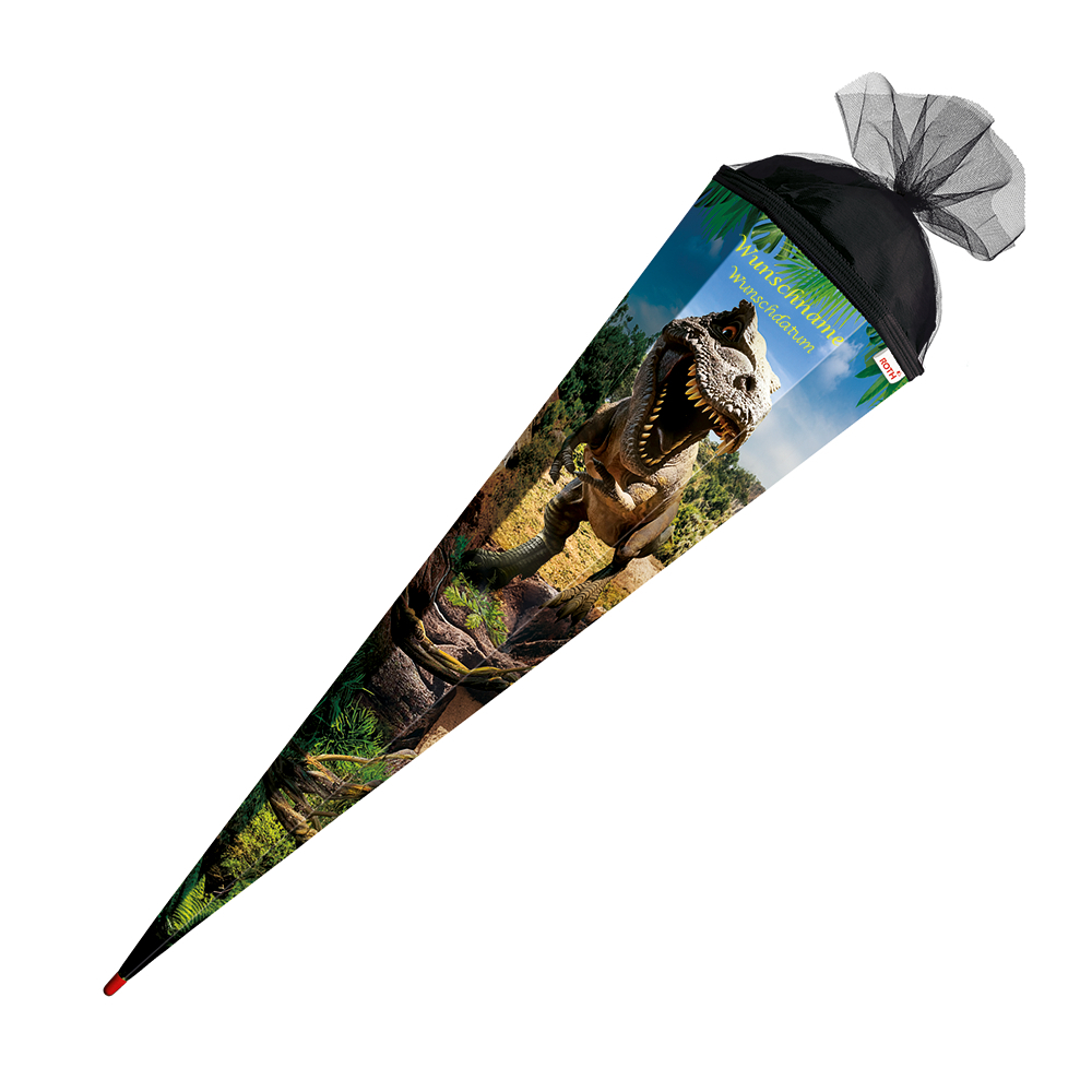 Schultüte mit Gravur / Zuckertüte / 85cm / eckig / "Dino Tyrannosaurus"