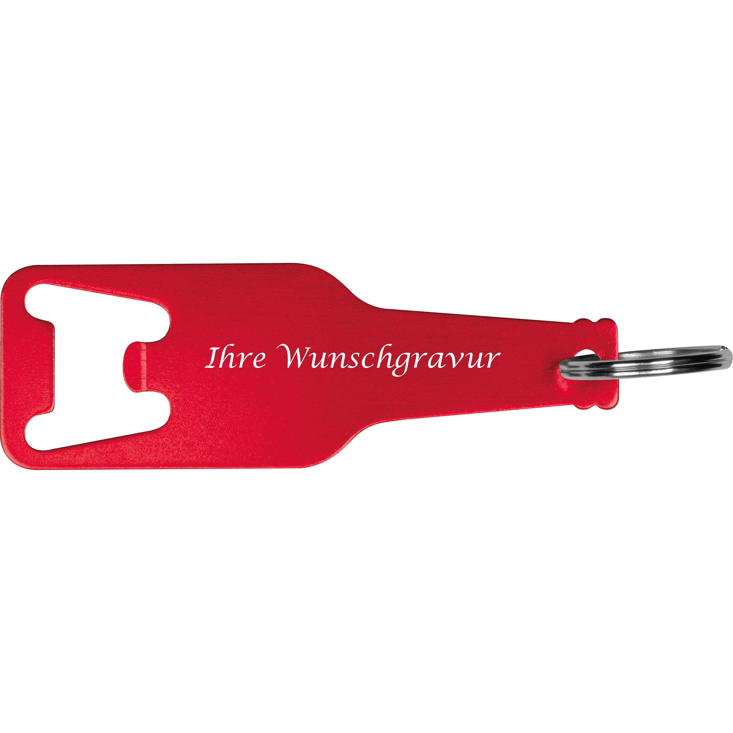 10x Flaschenöffner mit Gravur / aus recyceltem Aluminim / Farbe: rot