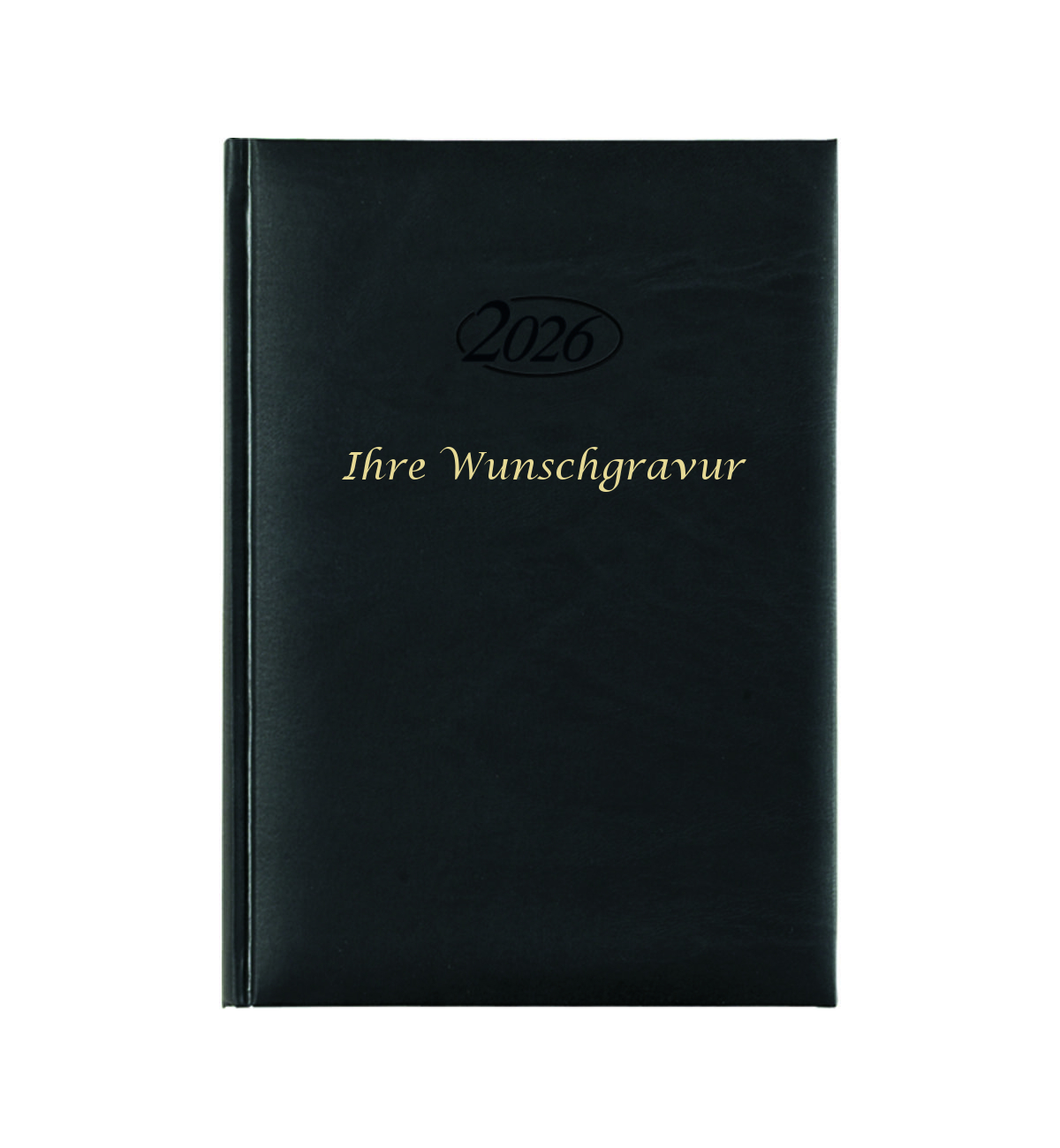 Buchkalender 2026 mit Gravur / Chefkalender / Farbe: schwarz