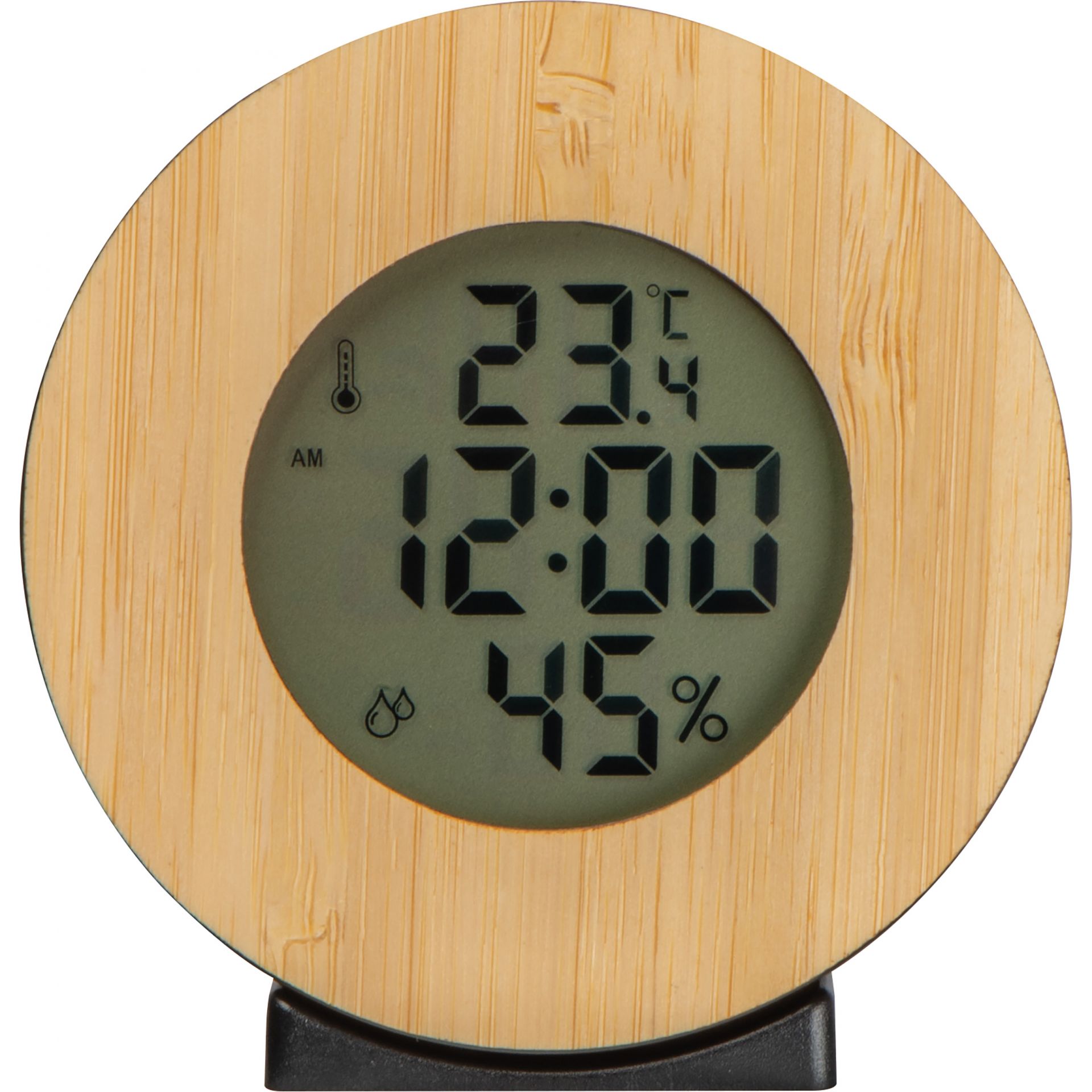 Digitale Wetterstation mit Bambuselement mit Gravur