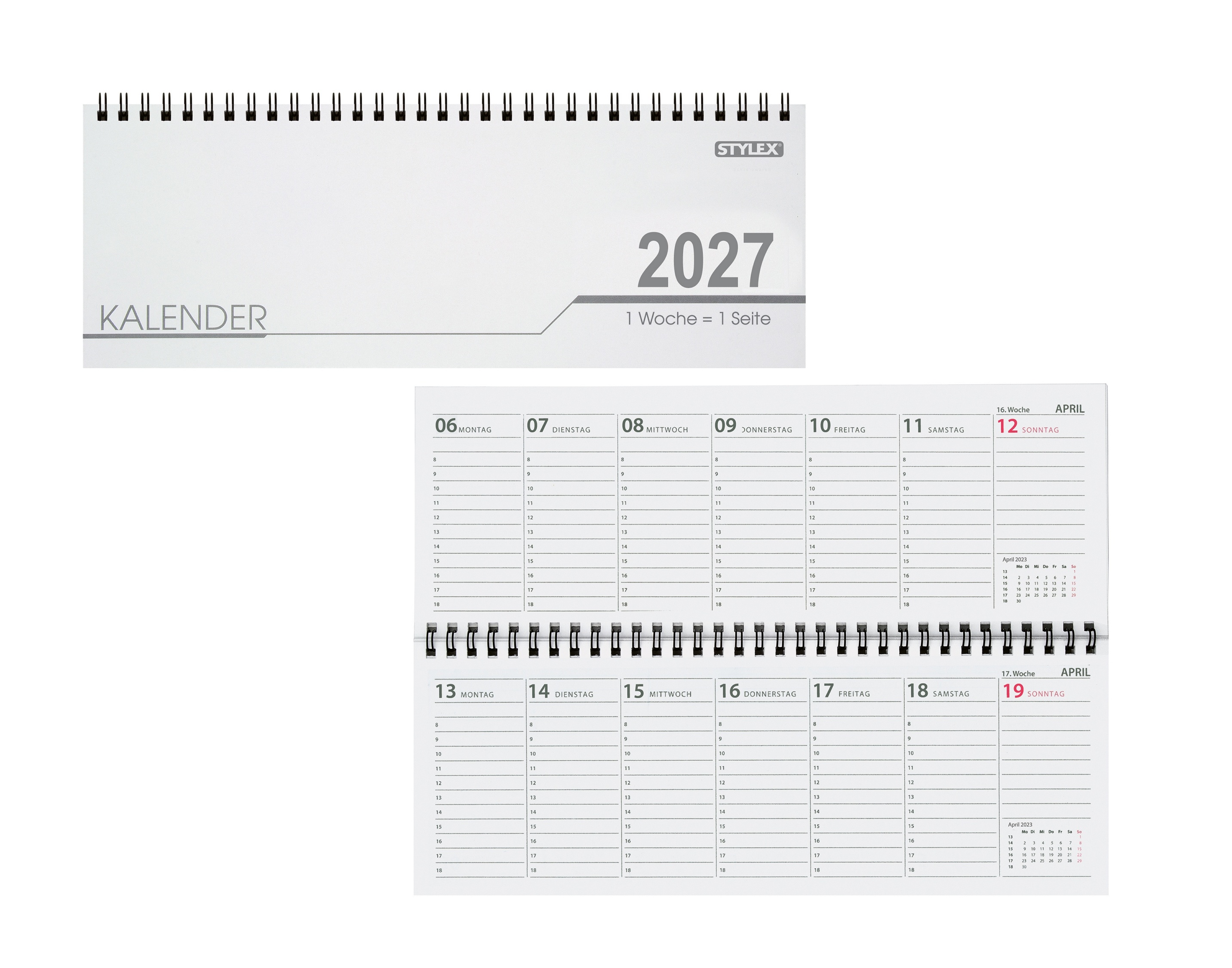 Schreibtisch Kalender / 32 Blatt / Schreibtischquerkalender 2027