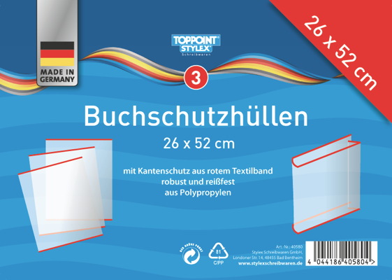 15 (5x 3) Buchumschläge Buchschutzhüllen Buchumschlag 26x52