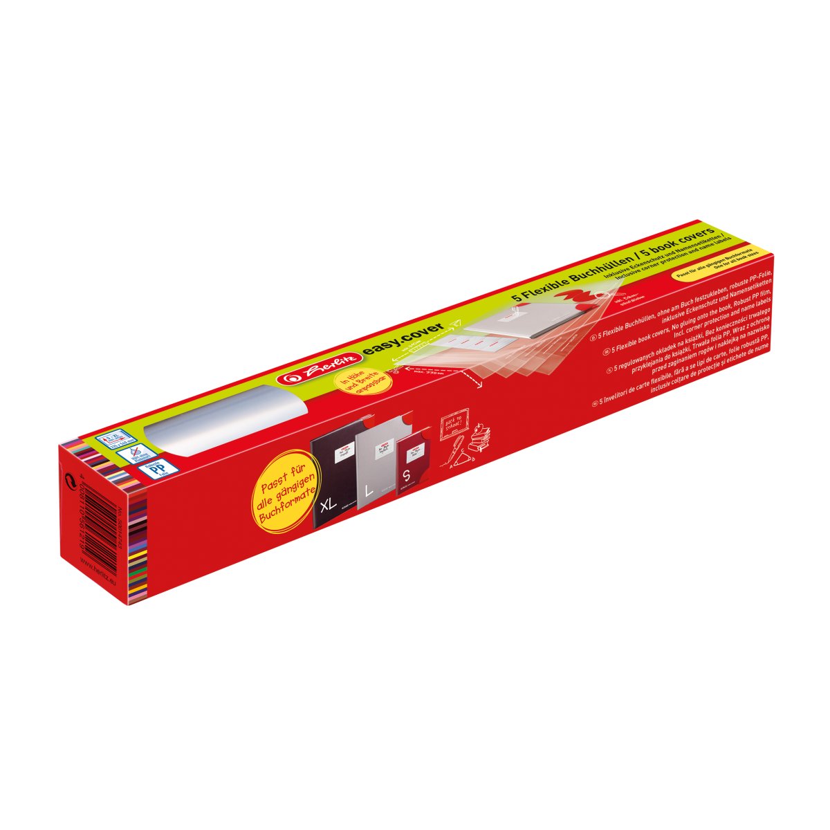 5 Herlitz Buchumschläge / Buchschutzhüllen / Buchhüllen / flexible Größe