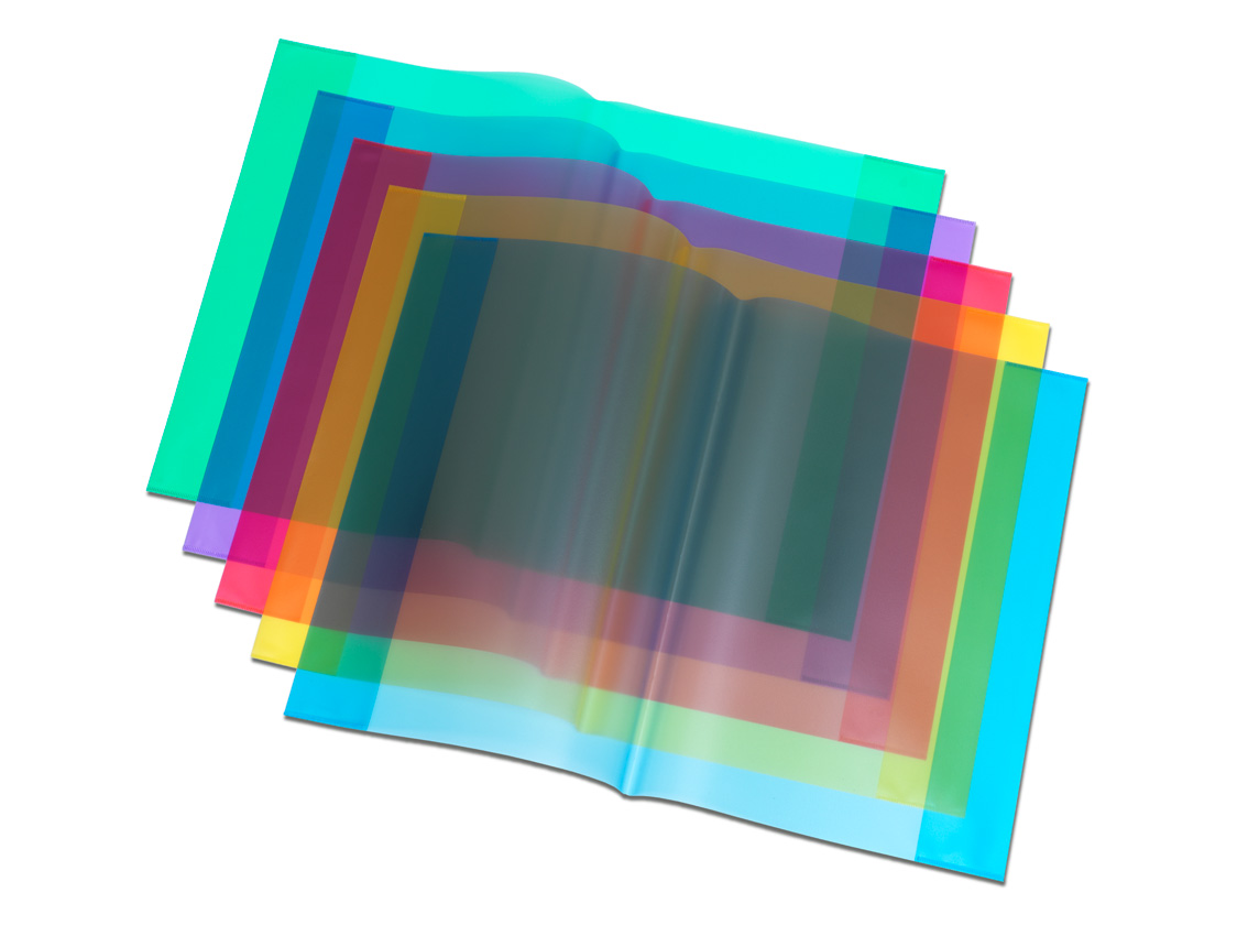 10 Heftumschläge / Hefthüllen DIN A4 / Farbe: transparent rot