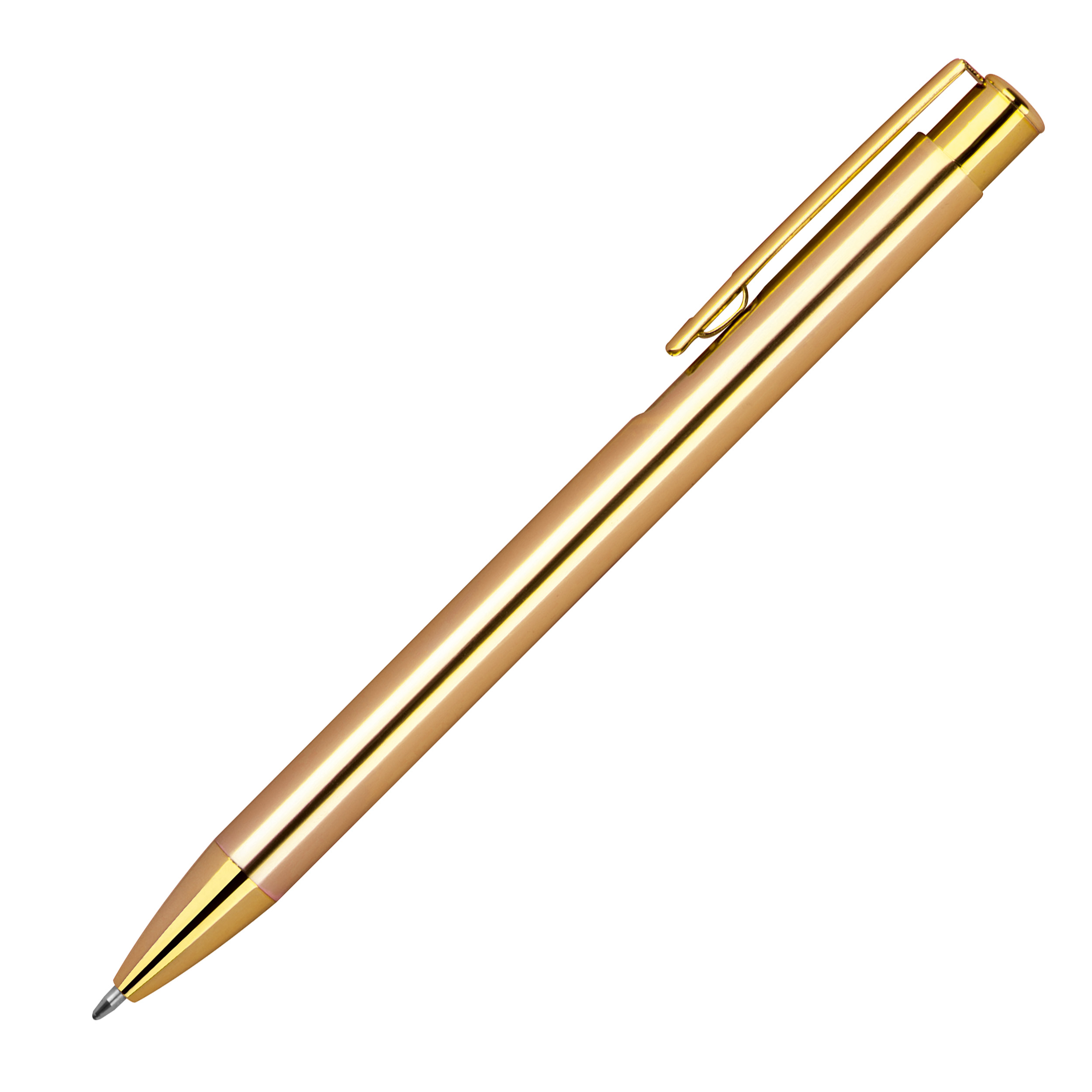10 Druckkugelschreiber aus Metall / Farbe: Metallic gold