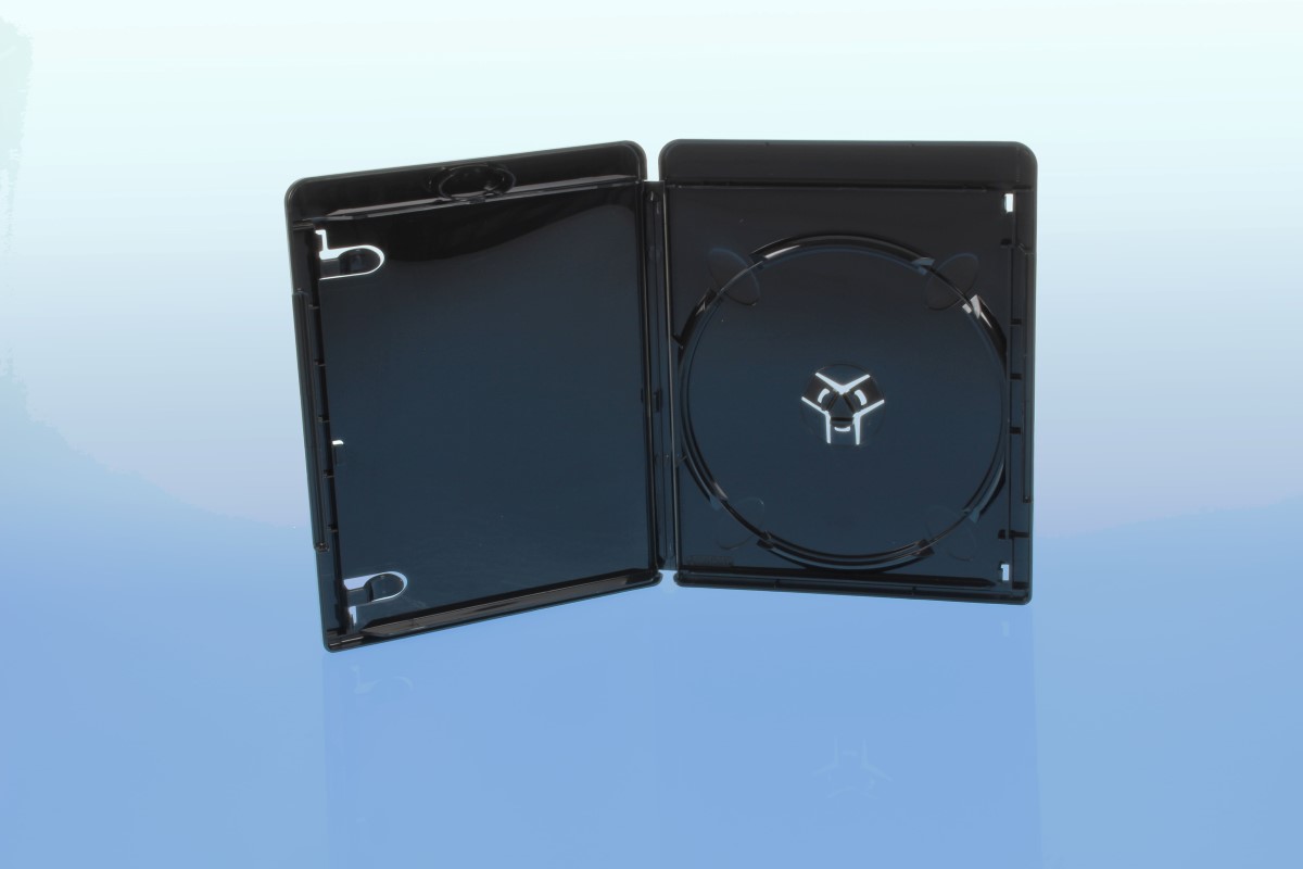 5 Amaray BluRay Hüllen / Farbe: opak schwarz glänzend