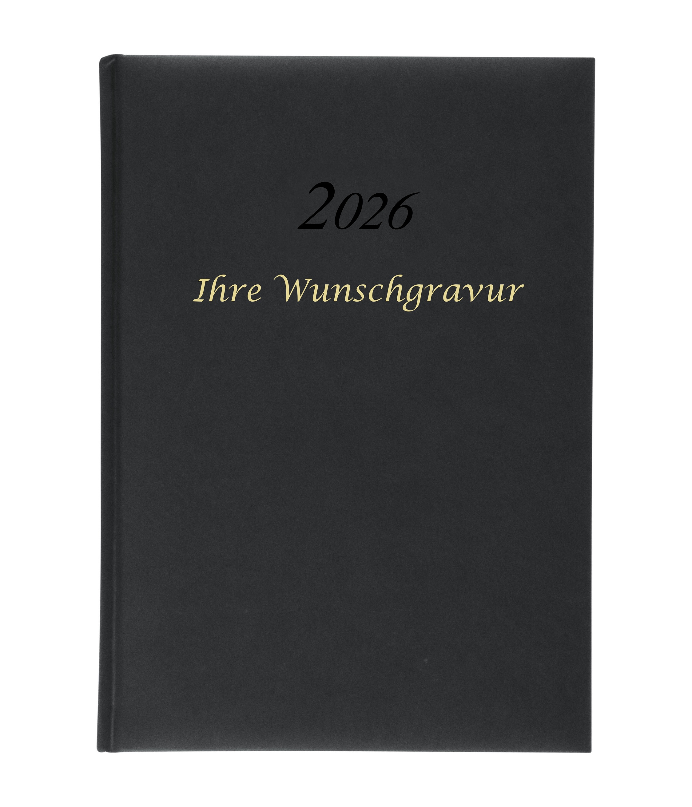 Wochenplaner 2026 mit Gravur / Buchkalender / Größe: 17,2x24cm / Farbe: schwarz