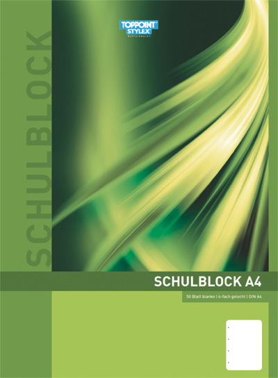 4 Schulblöcke blanko Schulblock DIN A4 Schreibblock