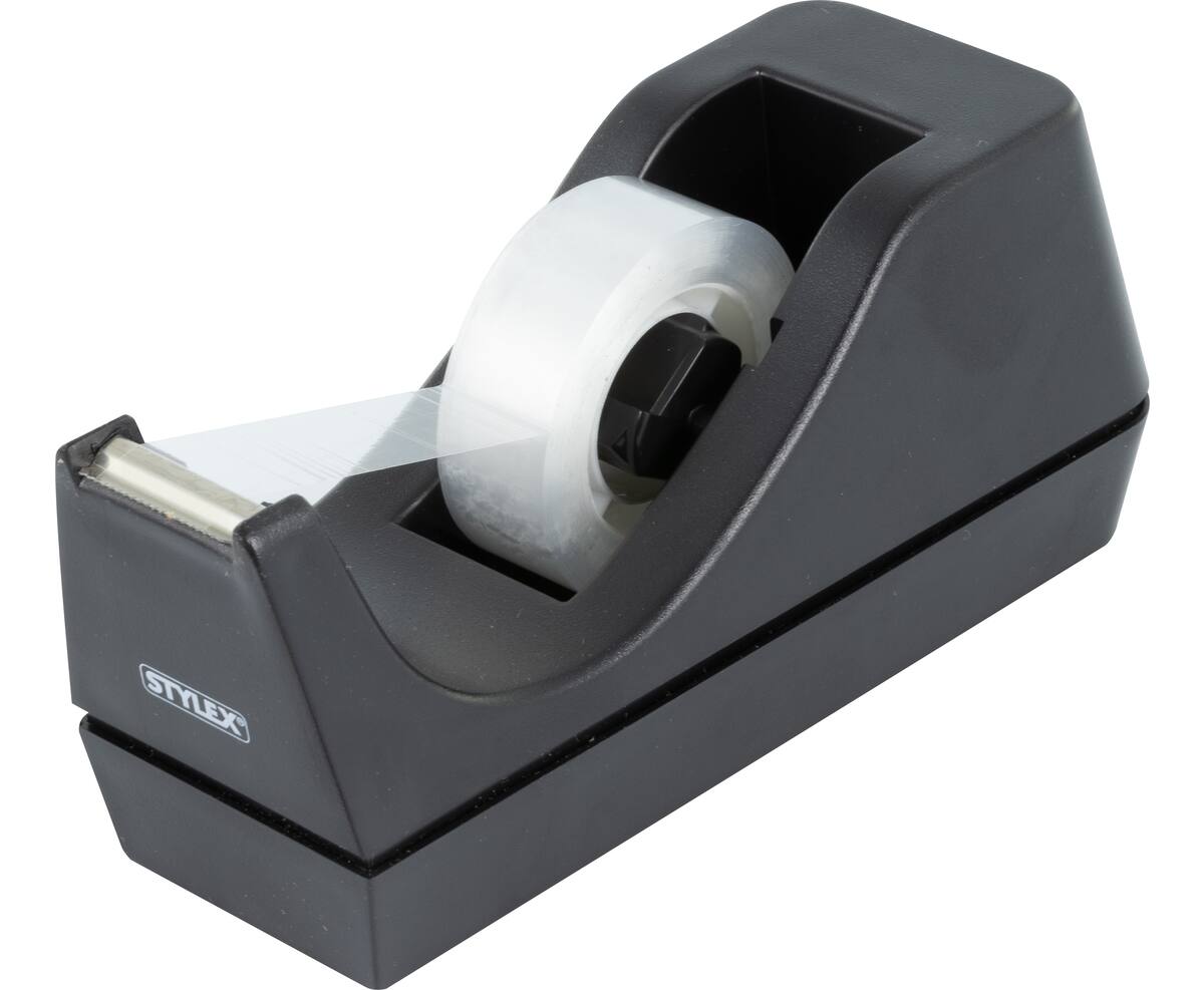 Klebefilm-Tischabroller / inklusive 1 Rolle Klebefilm / Farbe: schwarz