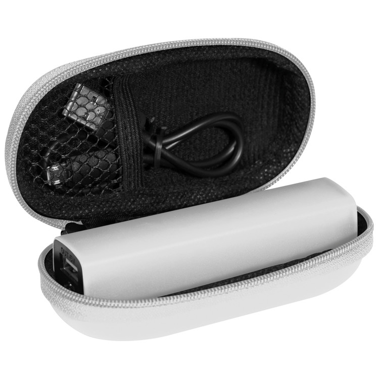 Powerbank 2.200 mAh mit USB Anschluss / mit Etui / Farbe: weiß