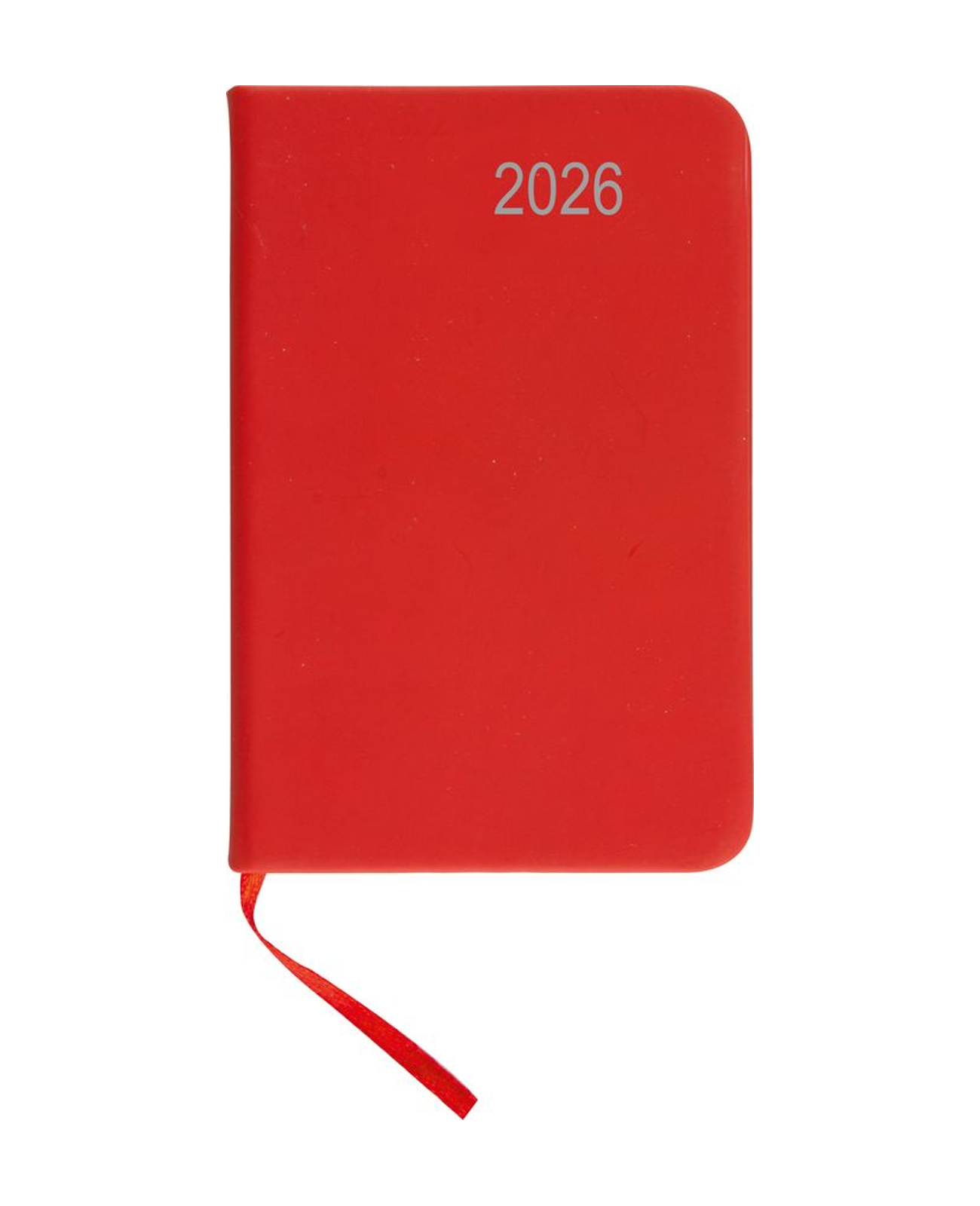 Taschenkalender 2026 / ca DIN A7 / mit PU Einband / Farbe: rot