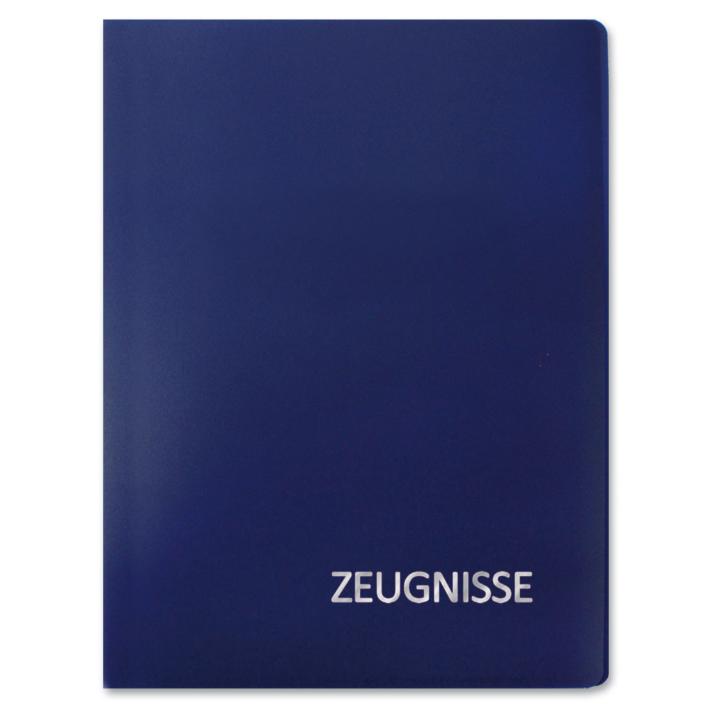 Zeugnismappe / A4 / mit 20 Hüllen / Farbe: blau