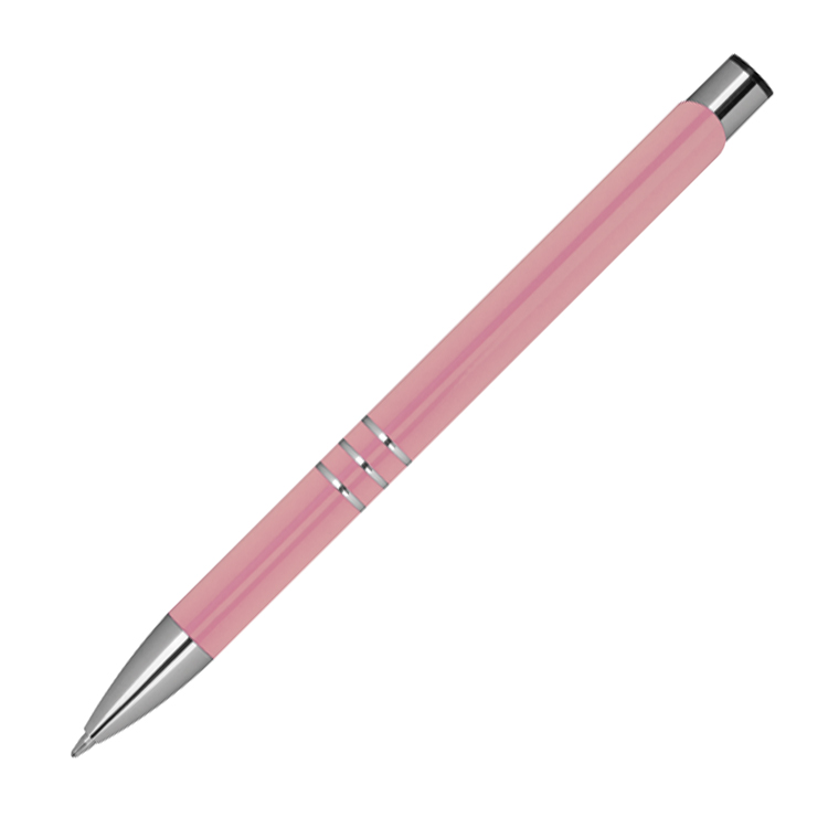 10 Metall Kugelschreiber mit Gravur / je 10 schwarze + blaue Minen / rosé