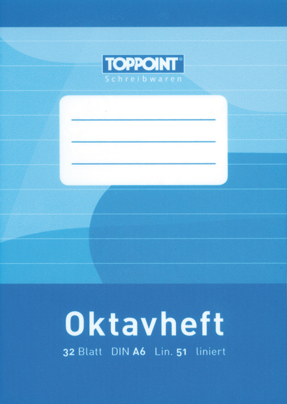 Oktavheft liniert DIN A6 Schulheft