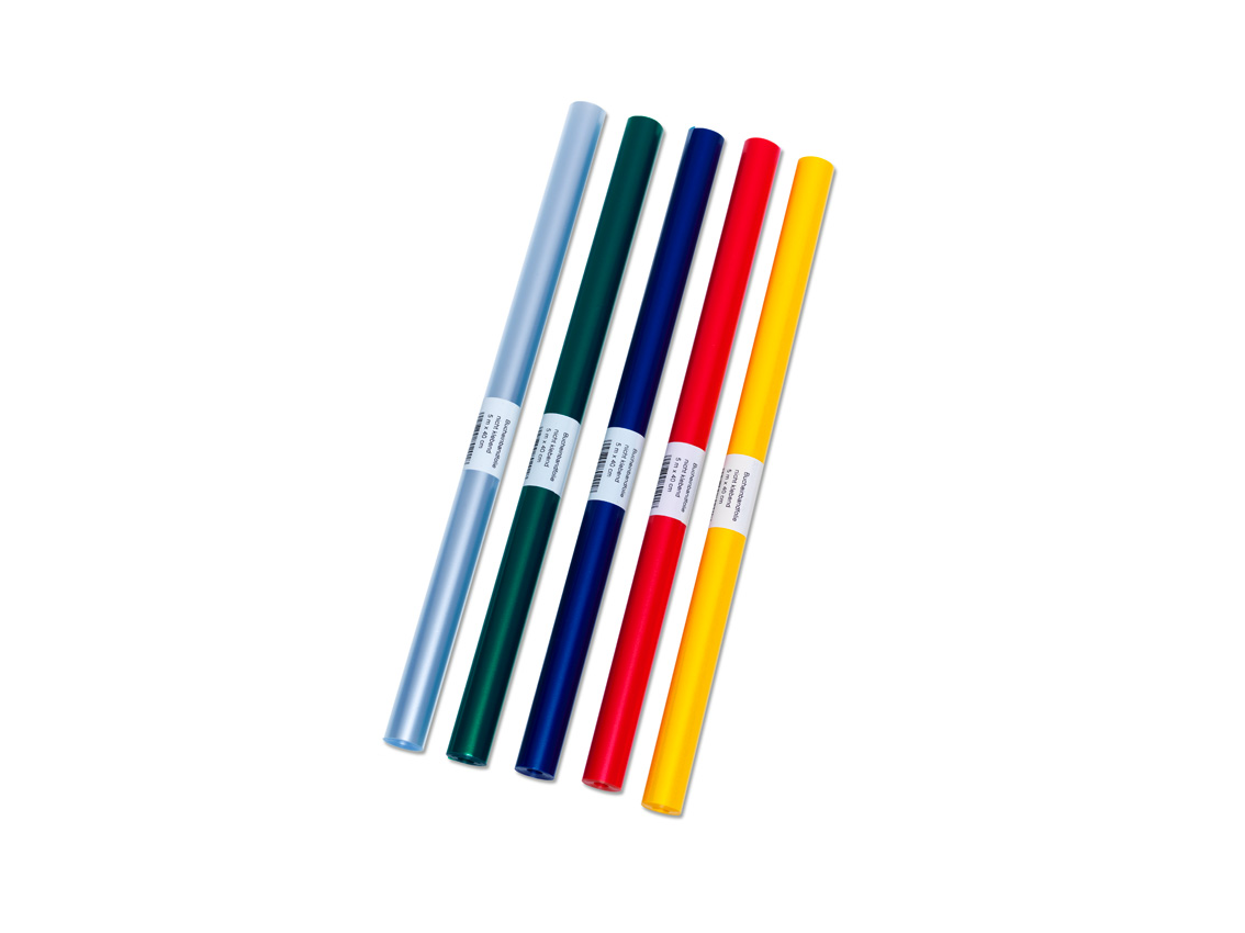 30 Rollen Bucheinbandfolie / Buchfolie / 5m  x 40cm / 5 verschiedene Farben