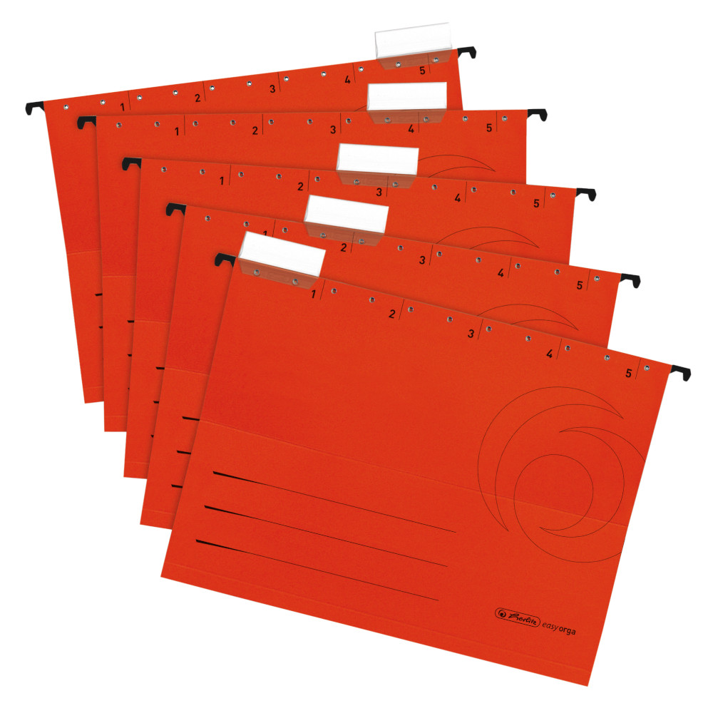 5 Herlitz Hängemappen / DIN A4 / Kraftkarton 230g/m² / Farbe: rot