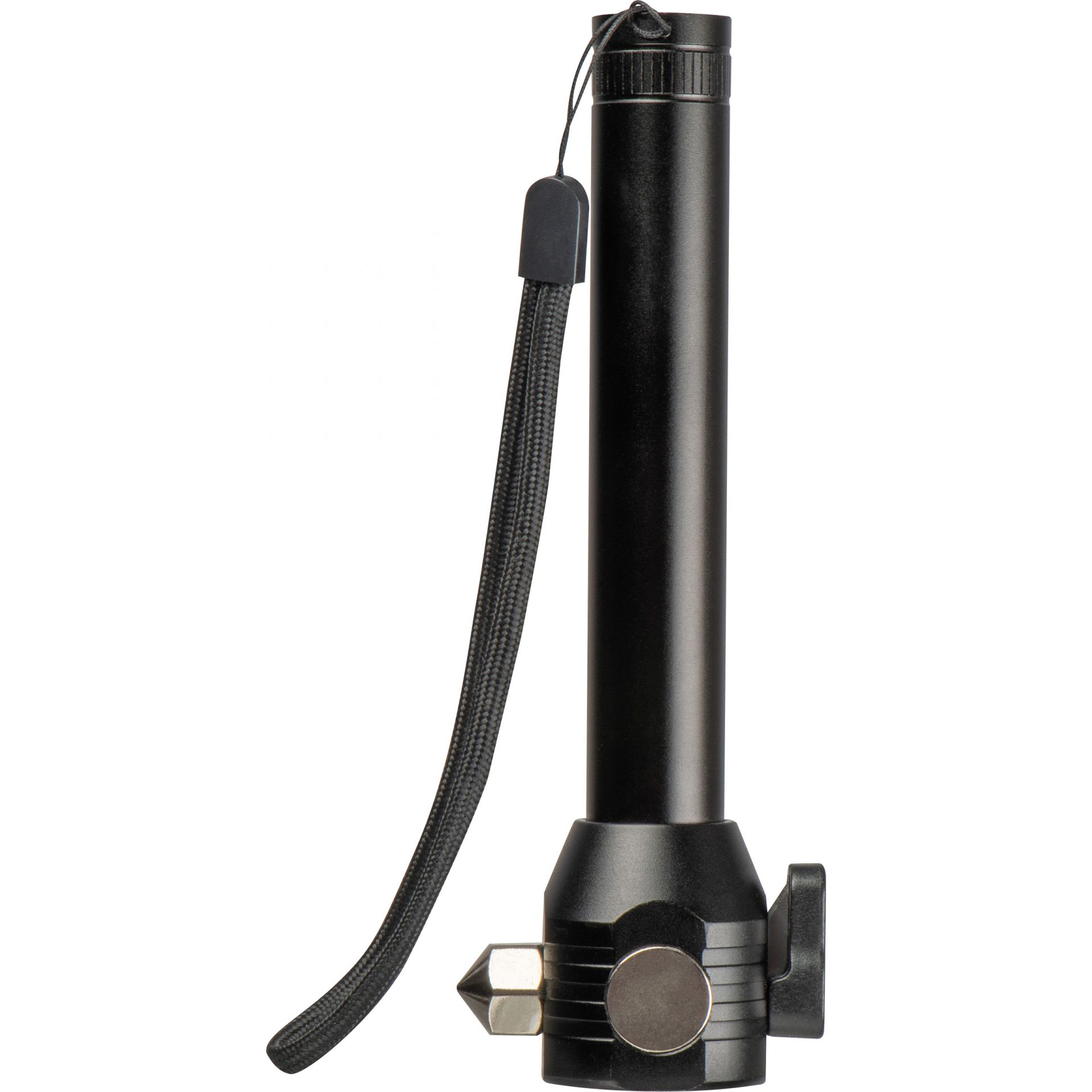 Wiederaufladbare COB-Metall-Taschenlampe / mit Sicherheitshammer, Gurtschneider