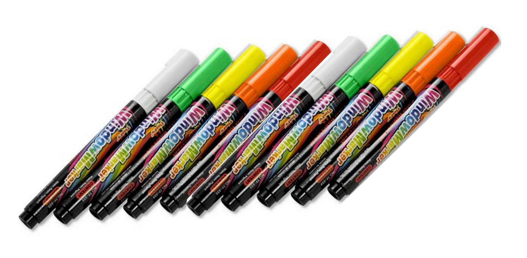 10 Kreidemarker / 2mm Kreidestifte / Farbe:  je 2x rot, grün, weiß, gelb, orange