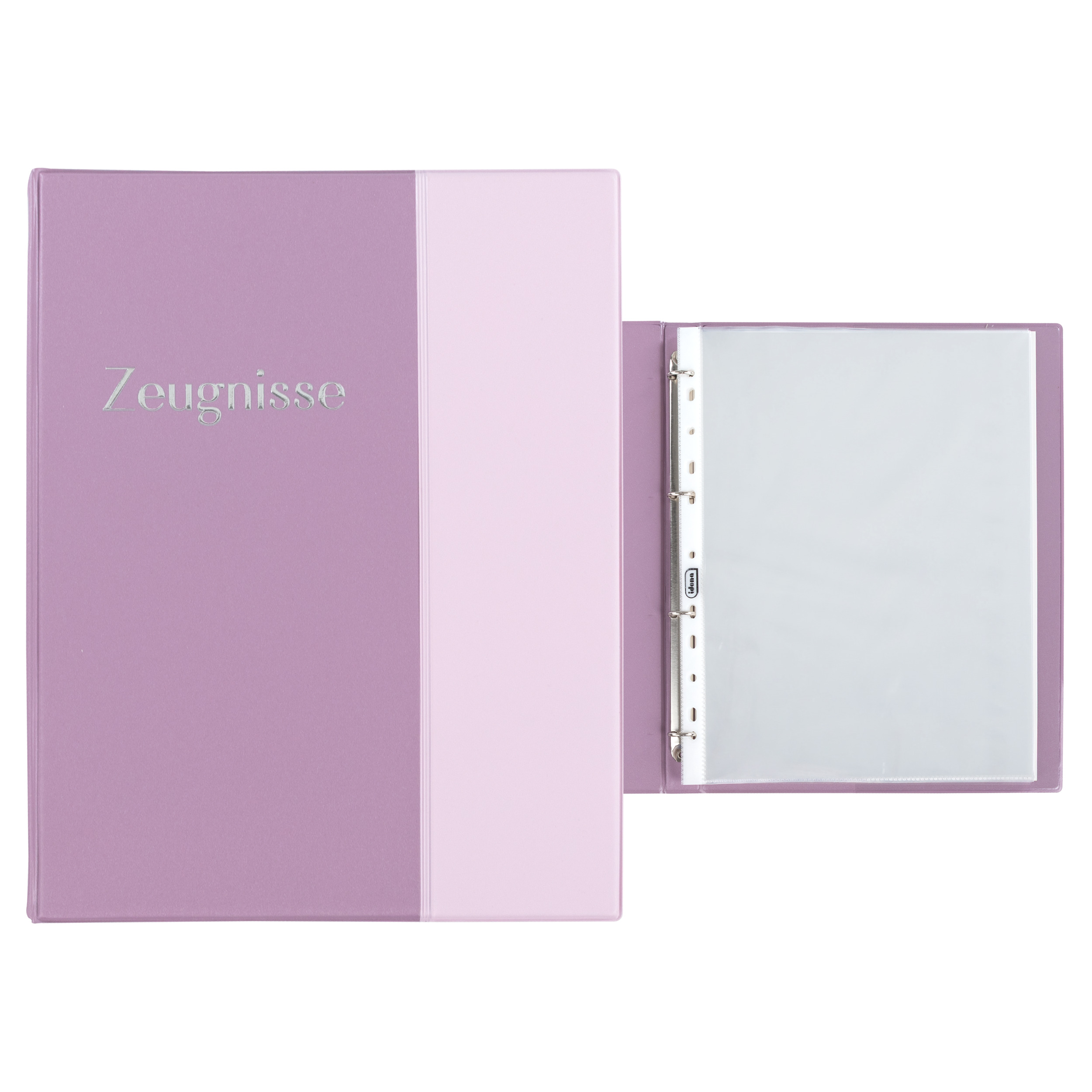 Zeugnismappe / Zeugnisringbuch / A4 / mit 10 Hüllen / Farbe: pastell lila
