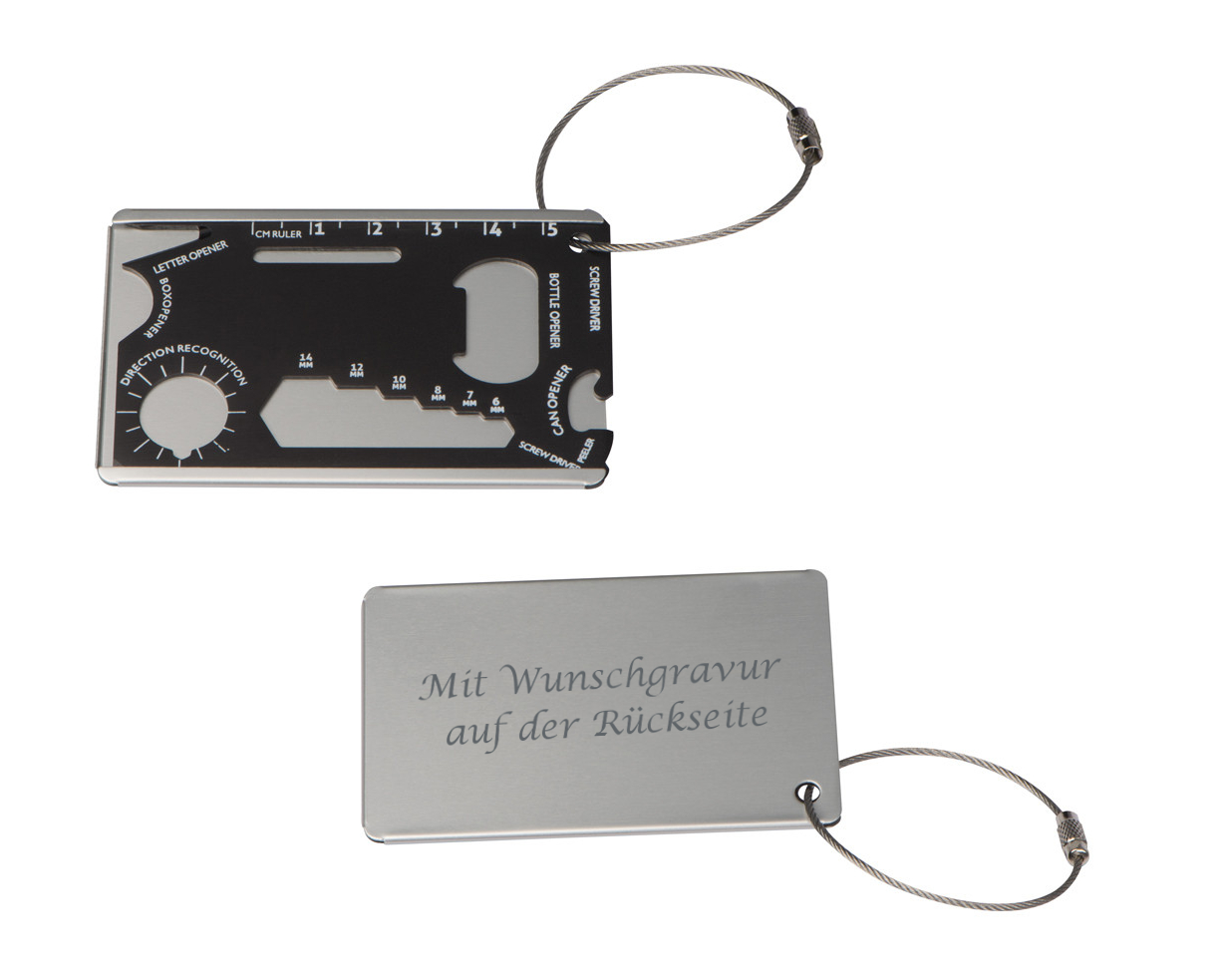 Survival Kofferanhänger mit Gravur /aus Aluminium