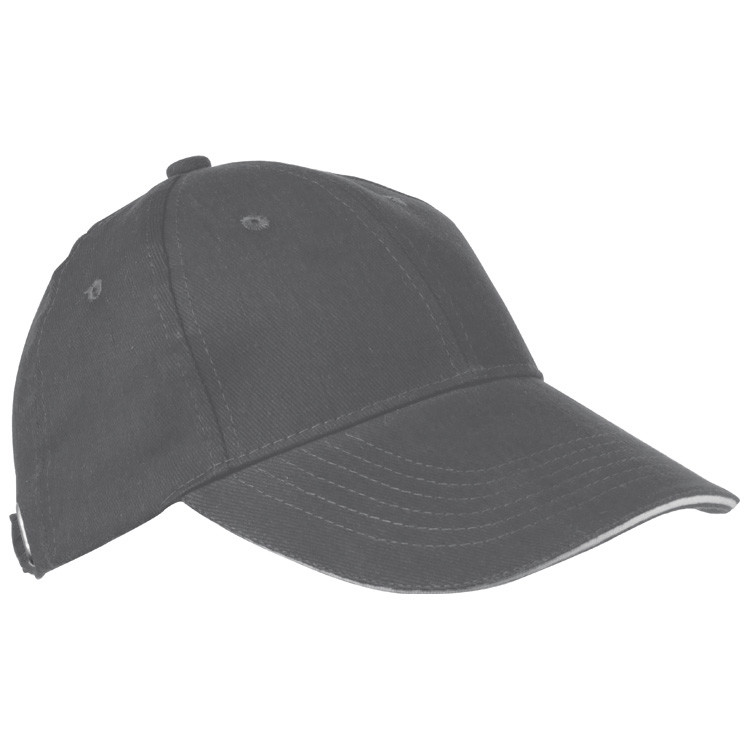 Baumwoll-Basecap 6 Panel heavy-brushed Cotton / Farbe: grau/silbergrau