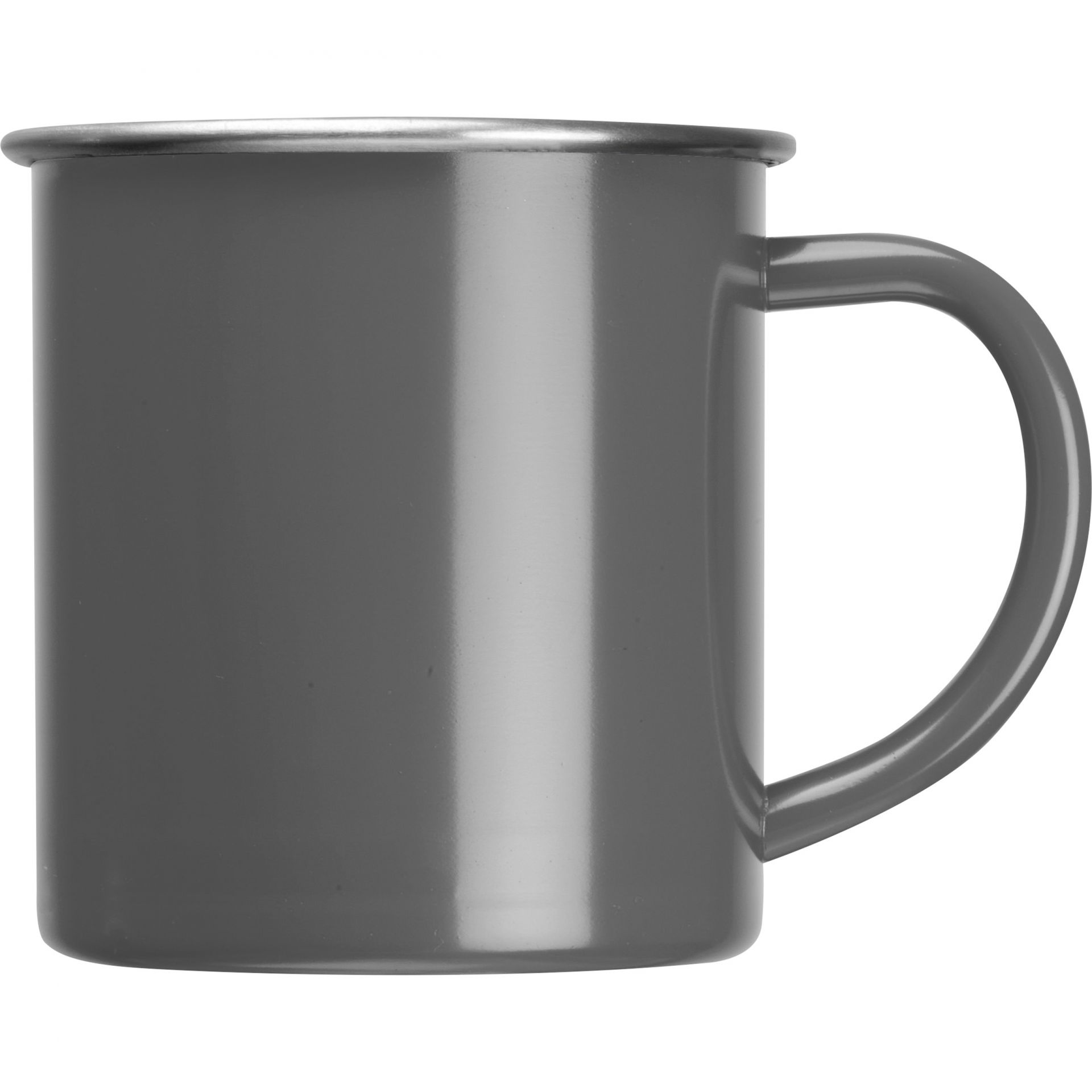 Nostalgische Stahltasse mit Gravur / Kaffeetasse / 350 ml / Farbe: anthrazit