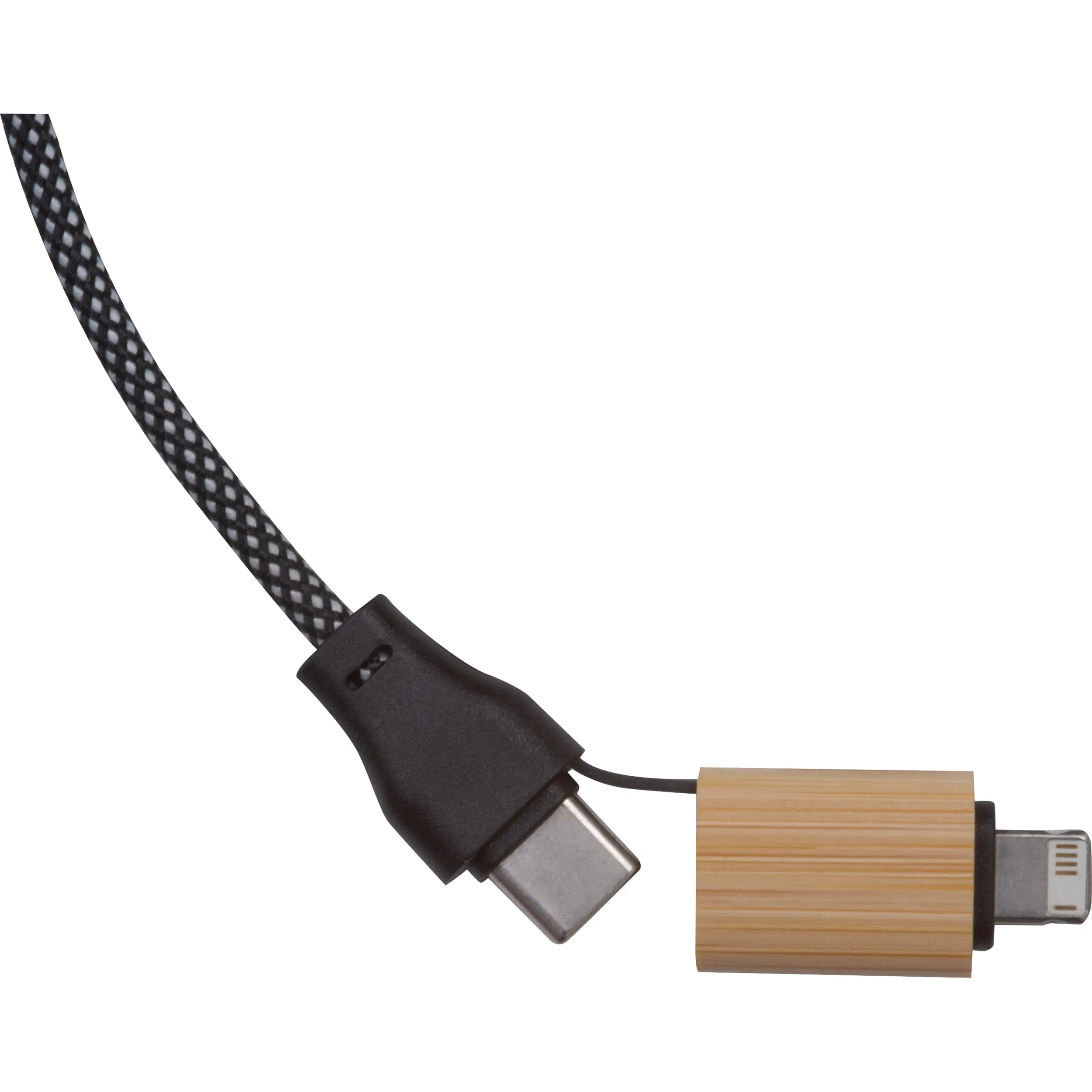 RPET Schnell-Ladekabel mit Gravur / mit 3m Länge / bis zu 60 W Leistung