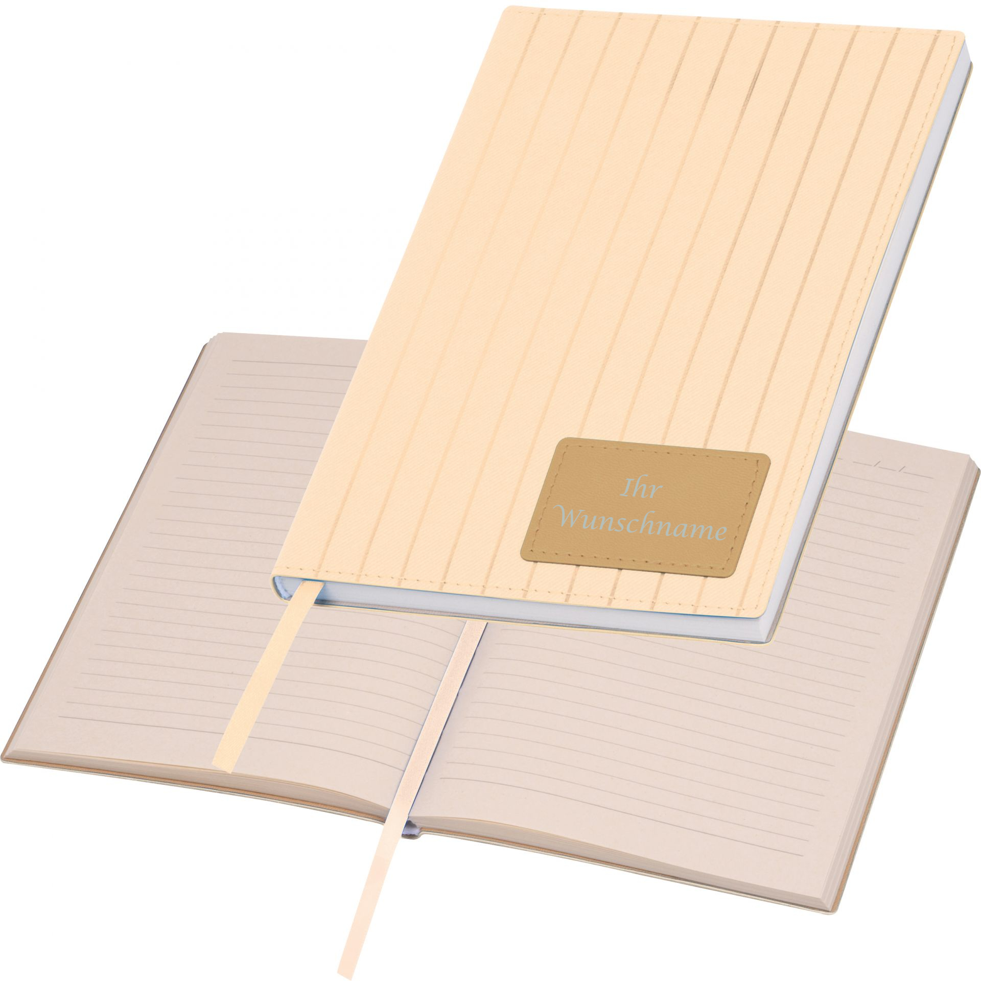 Notizbuch mit Gravur / DIN A5 / mit Softcover / 192 Seiten / Farbe: beige