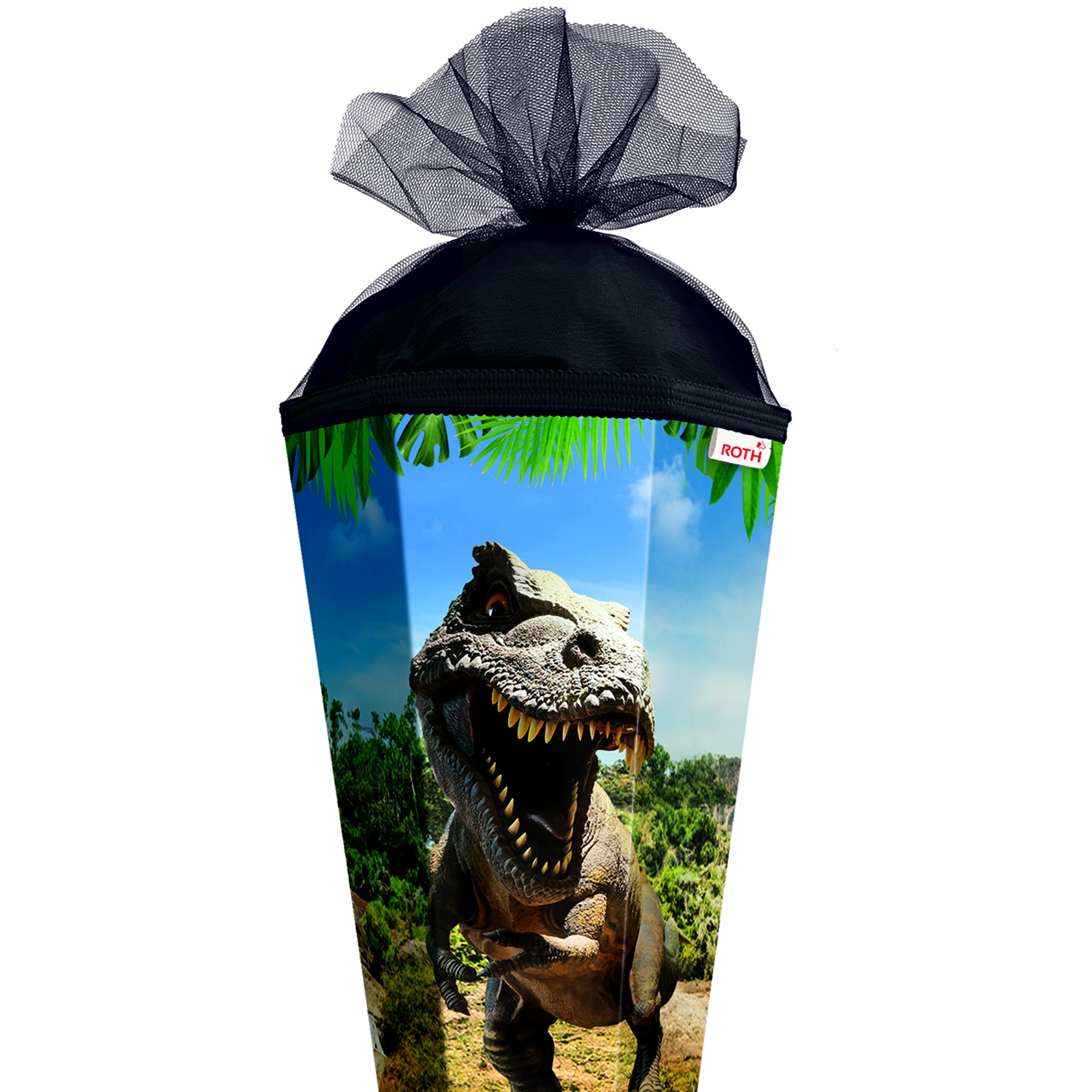 Schultüte mit Gravur / Zuckertüte / 85cm / eckig / "Dino Tyrannosaurus"